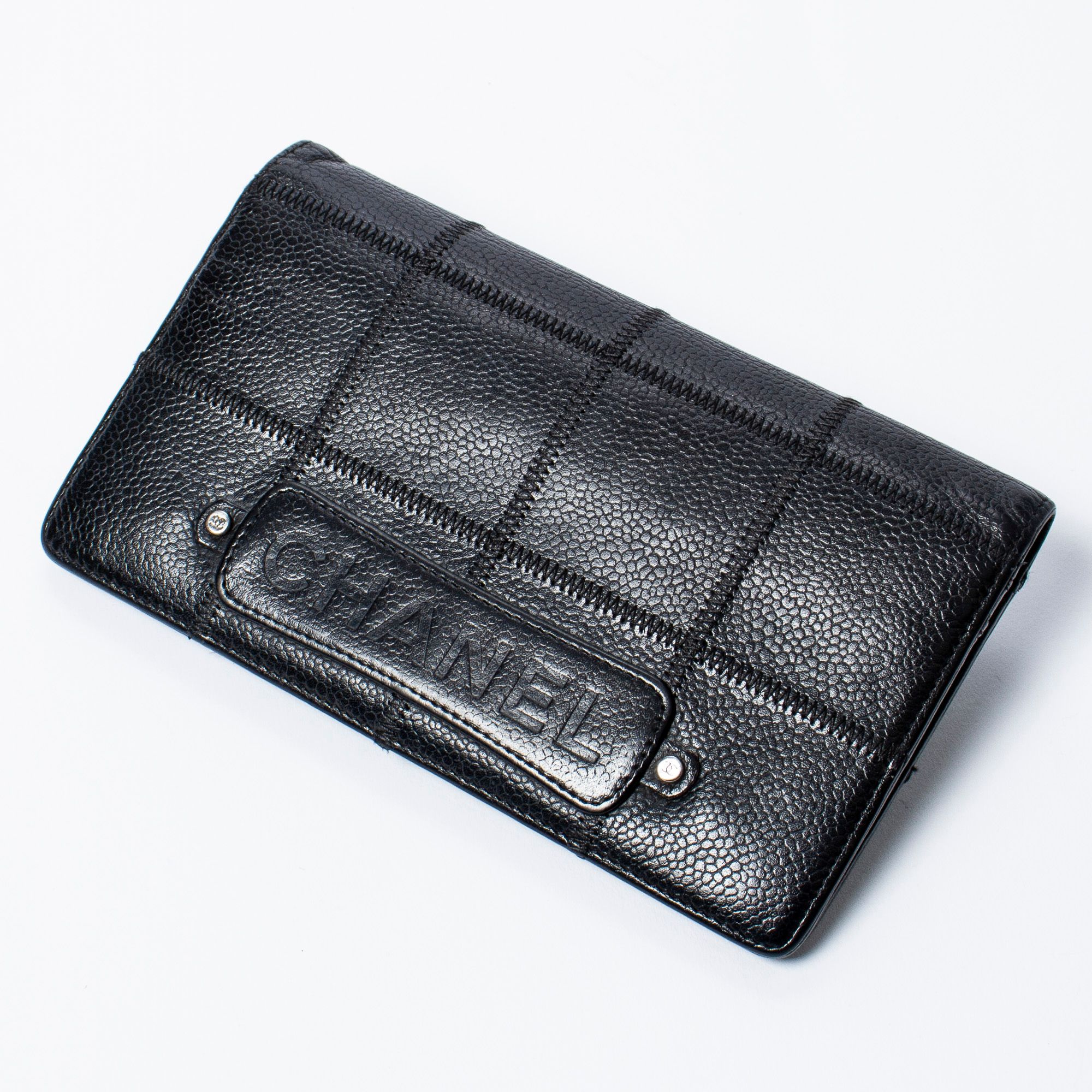 Chanel Long Bifold Wallet in Black Quilted Caviar Leather