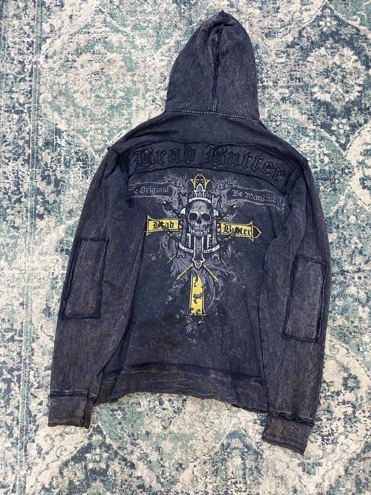 Affliction Brad Butter Skull Cross Cyber Y2K Style Zipper Hoodie Size US XL / EU 56 / 4 - 2 Thumbnail