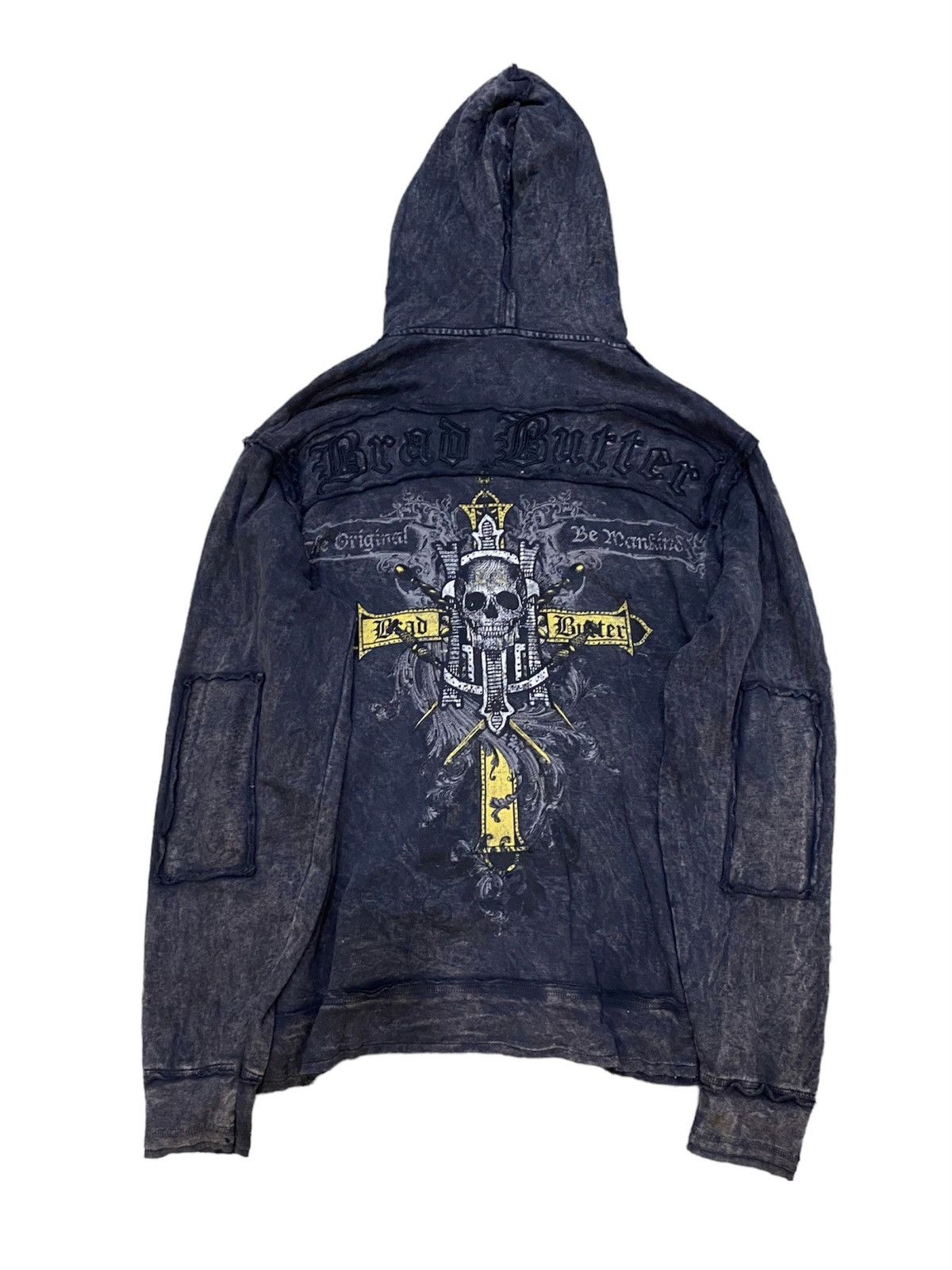 Affliction Brad Butter Skull Cross Cyber Y2K Style Zipper Hoodie Size US XL / EU 56 / 4 - 1 Thumbnail
