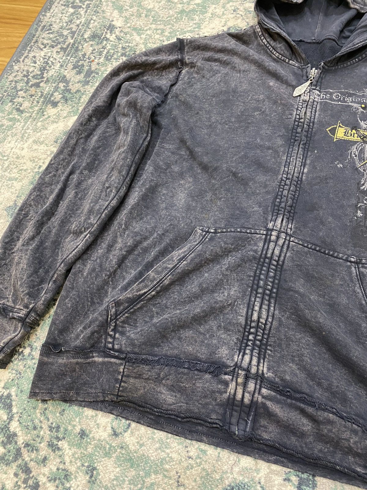 Affliction Brad Butter Skull Cross Cyber Y2K Style Zipper Hoodie Size US XL / EU 56 / 4 - 5 Thumbnail