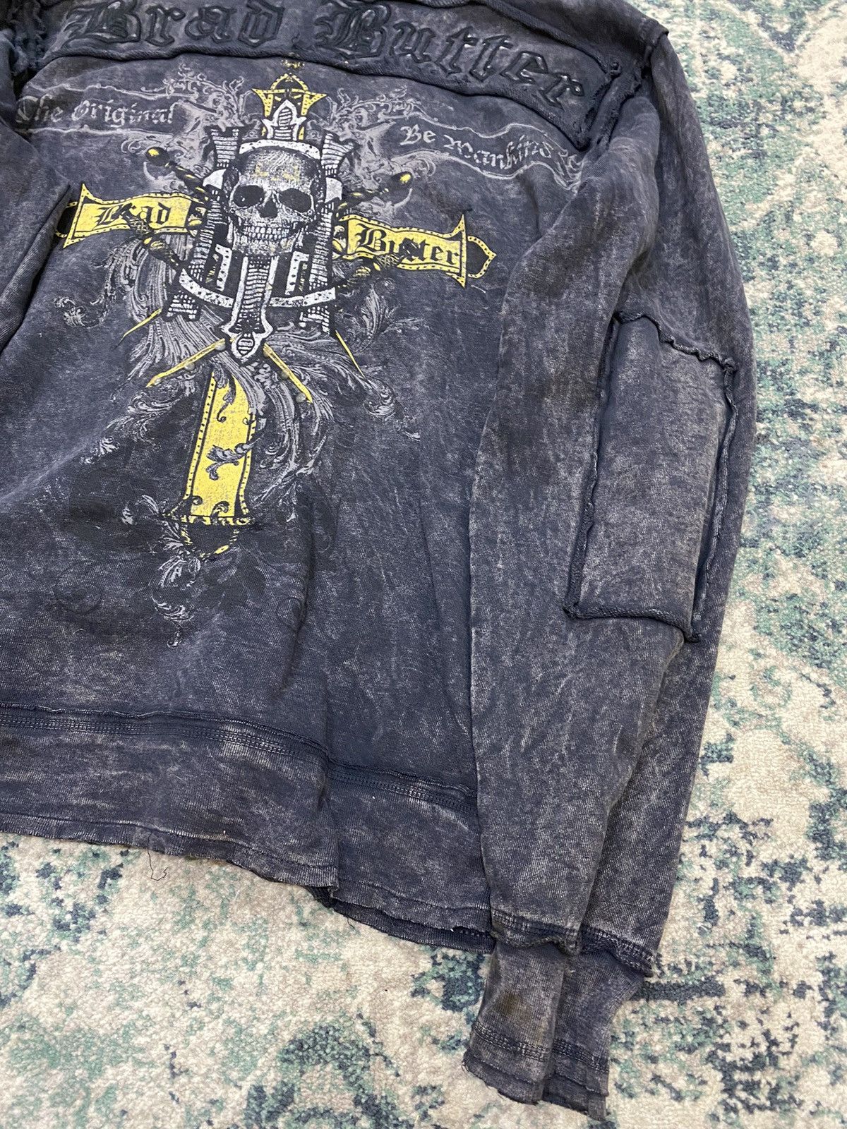 Affliction Brad Butter Skull Cross Cyber Y2K Style Zipper Hoodie Size US XL / EU 56 / 4 - 11 Thumbnail
