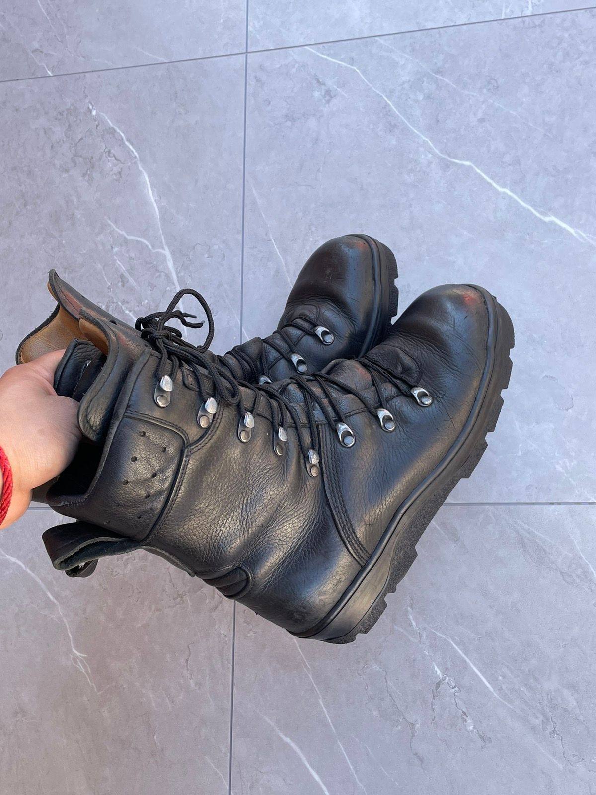 Vintage 1970s Vintage Military Black Leather Combat Boots Size US 9 / EU 42 - 5 Thumbnail