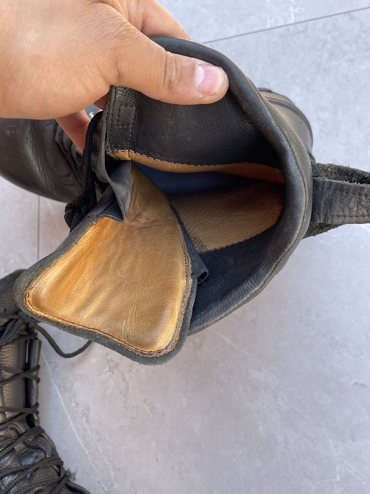 Vintage 1970s Vintage Military Black Leather Combat Boots Size US 9 / EU 42 - 6 Thumbnail