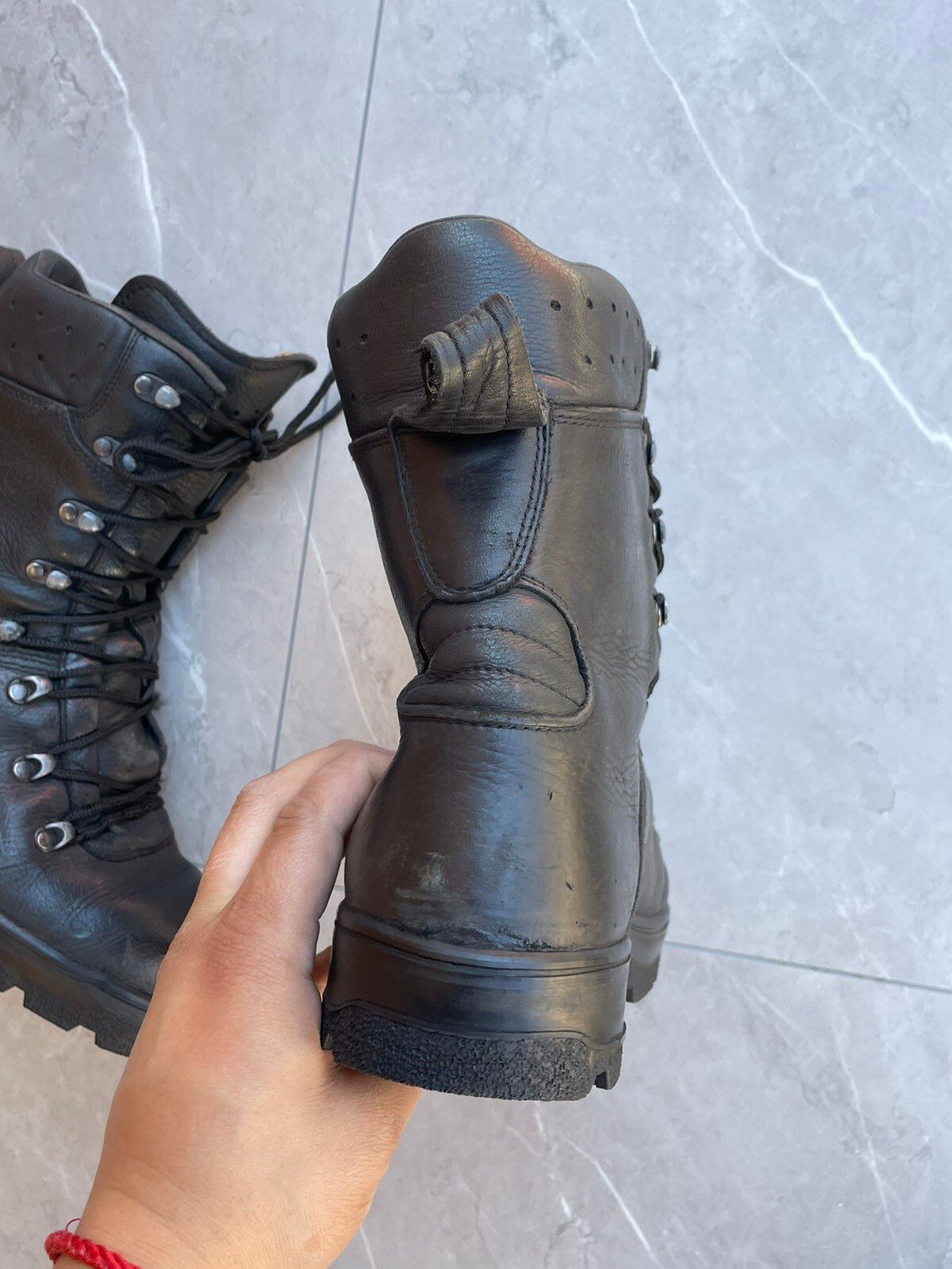 Vintage 1970s Vintage Military Black Leather Combat Boots Size US 9 / EU 42 - 7 Thumbnail