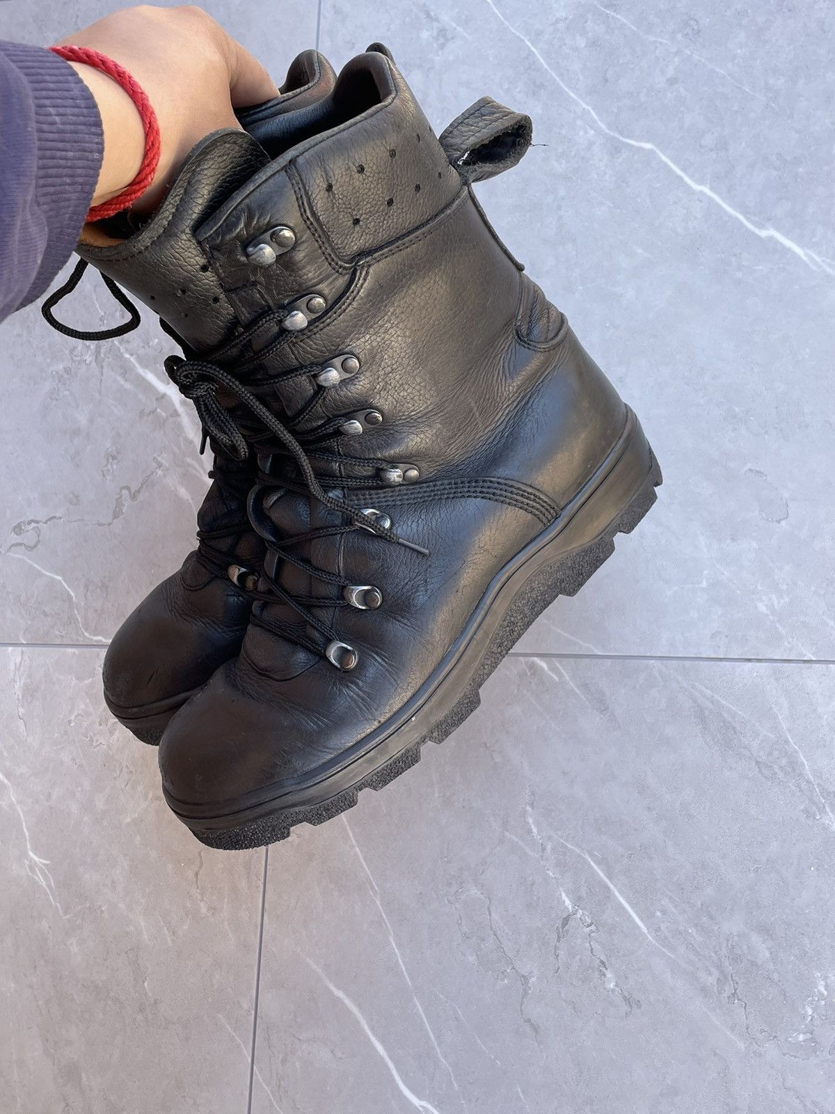 Vintage 1970s Vintage Military Black Leather Combat Boots Size US 9 / EU 42 - 4 Thumbnail