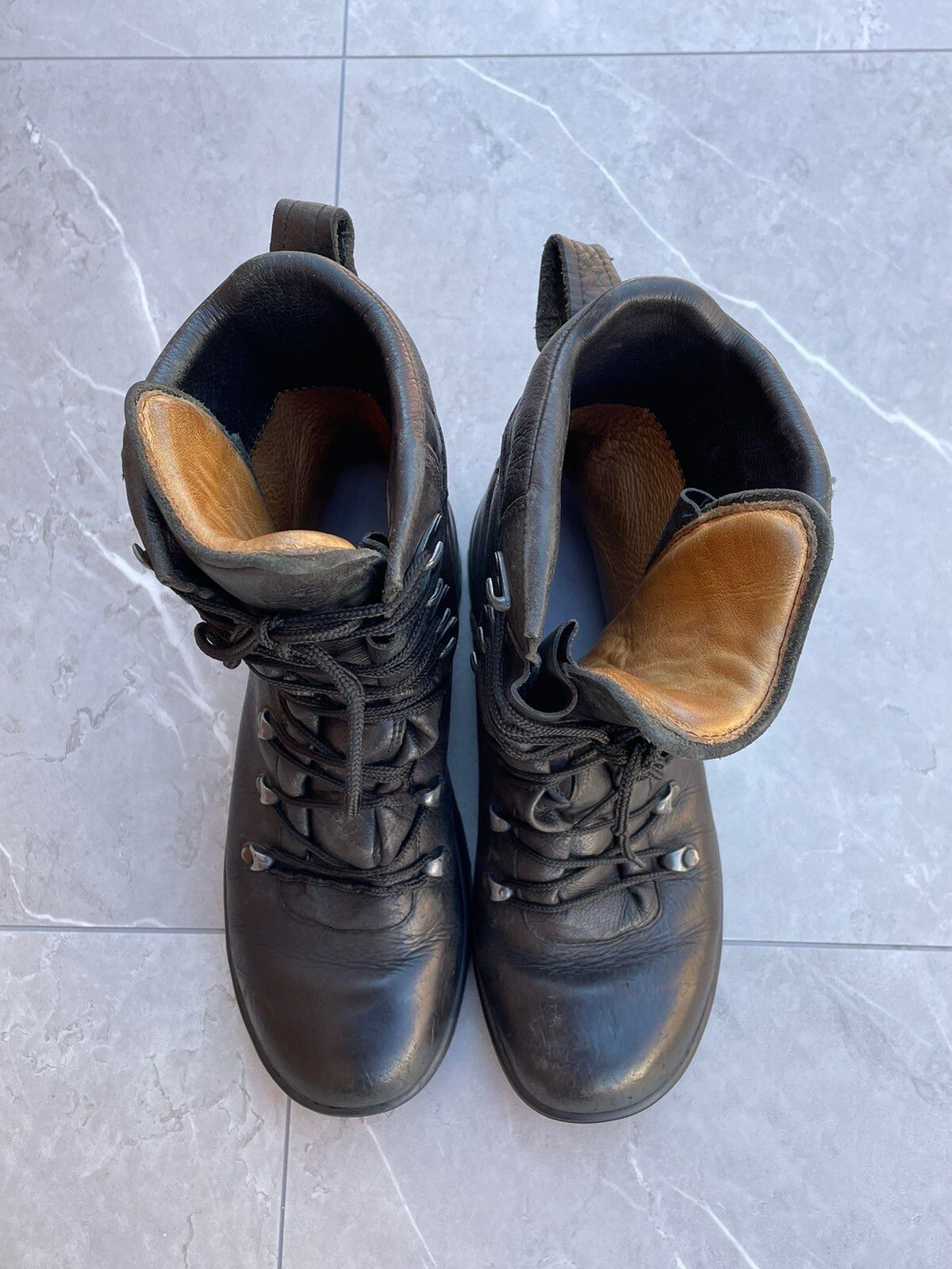 Vintage 1970s Vintage Military Black Leather Combat Boots Size US 9 / EU 42 - 3 Thumbnail