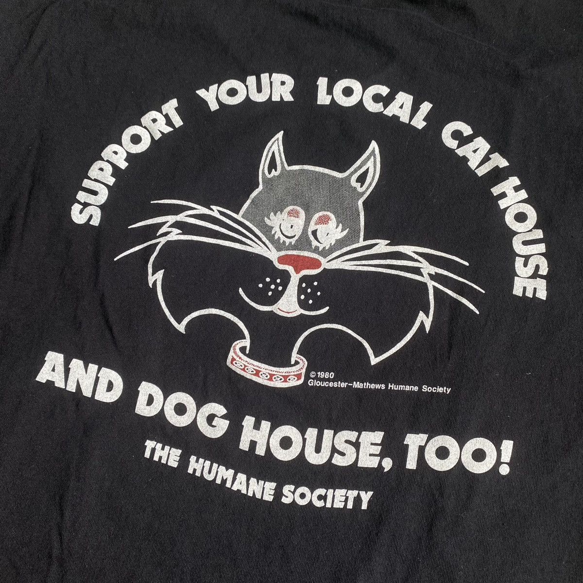 Vintage Vintage 1990s Support Your Local Cat and Dog House Logo Tee Size US L / EU 52-54 / 3 - 5 Thumbnail