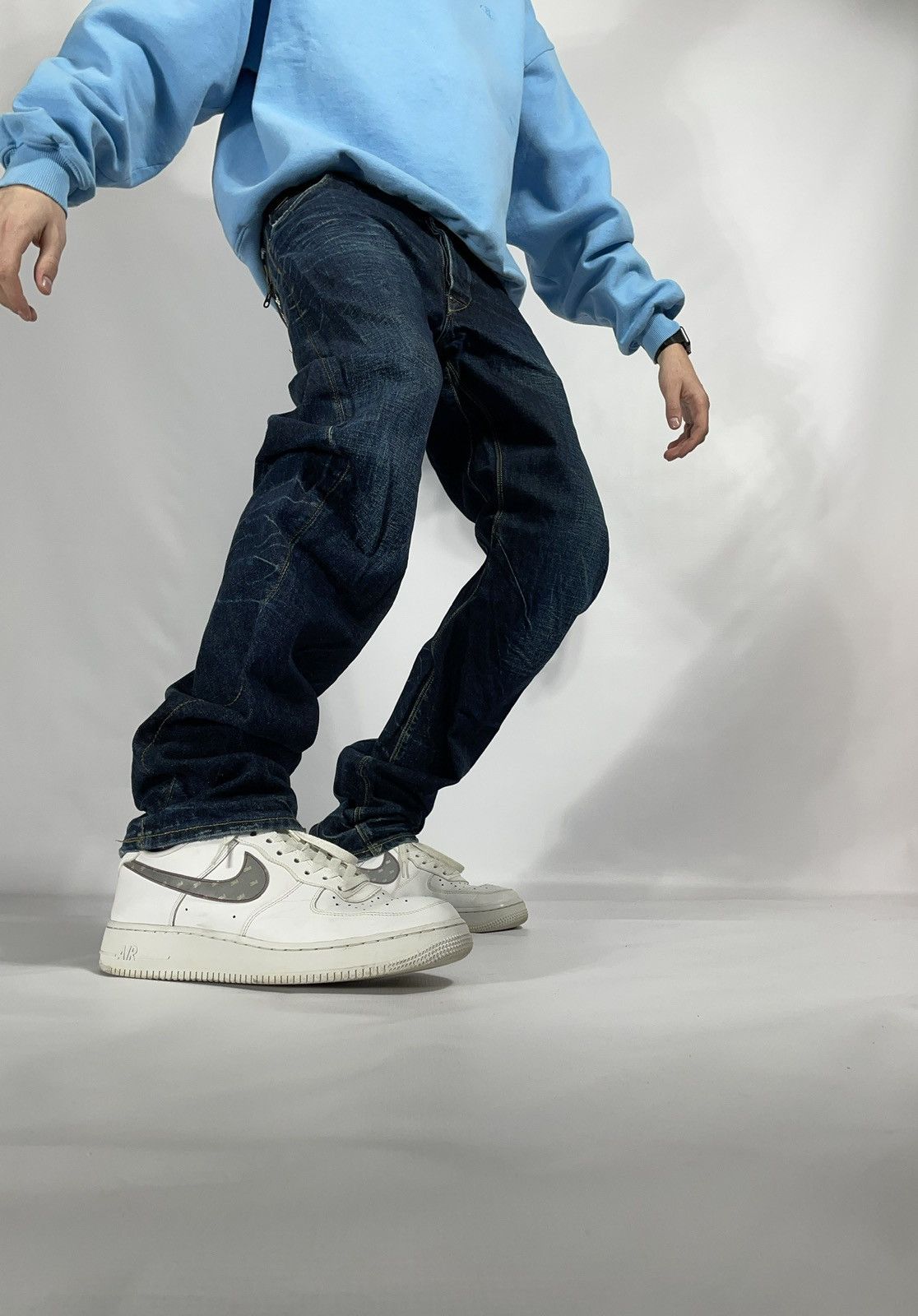 G-Star × Vintage Vintage G-star raw blue denim skinny rap banan leg jeans Size US 33 - 19 Thumbnail