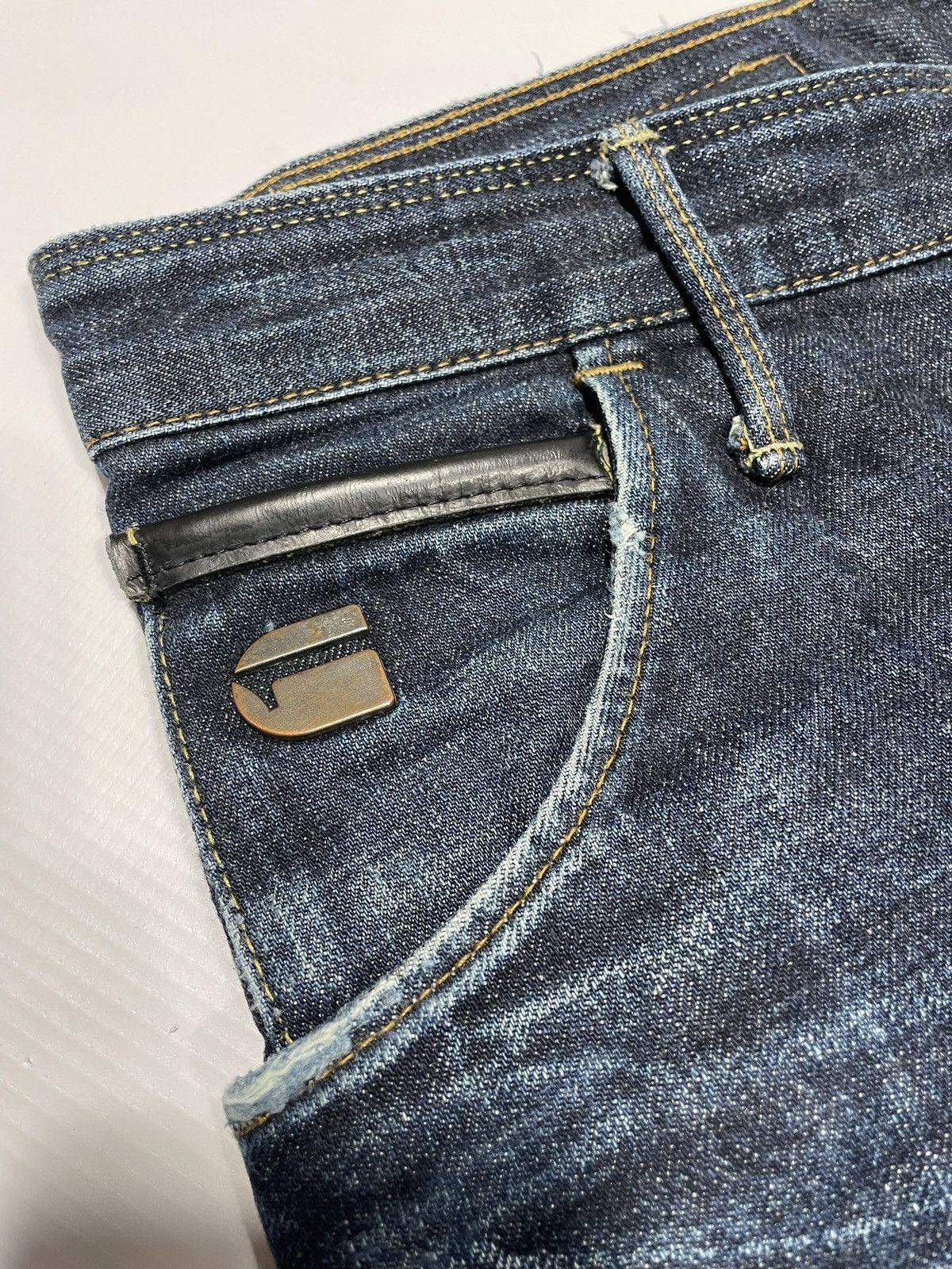 G-Star × Vintage Vintage G-star raw blue denim skinny rap banan leg jeans Size US 33 - 13 Thumbnail