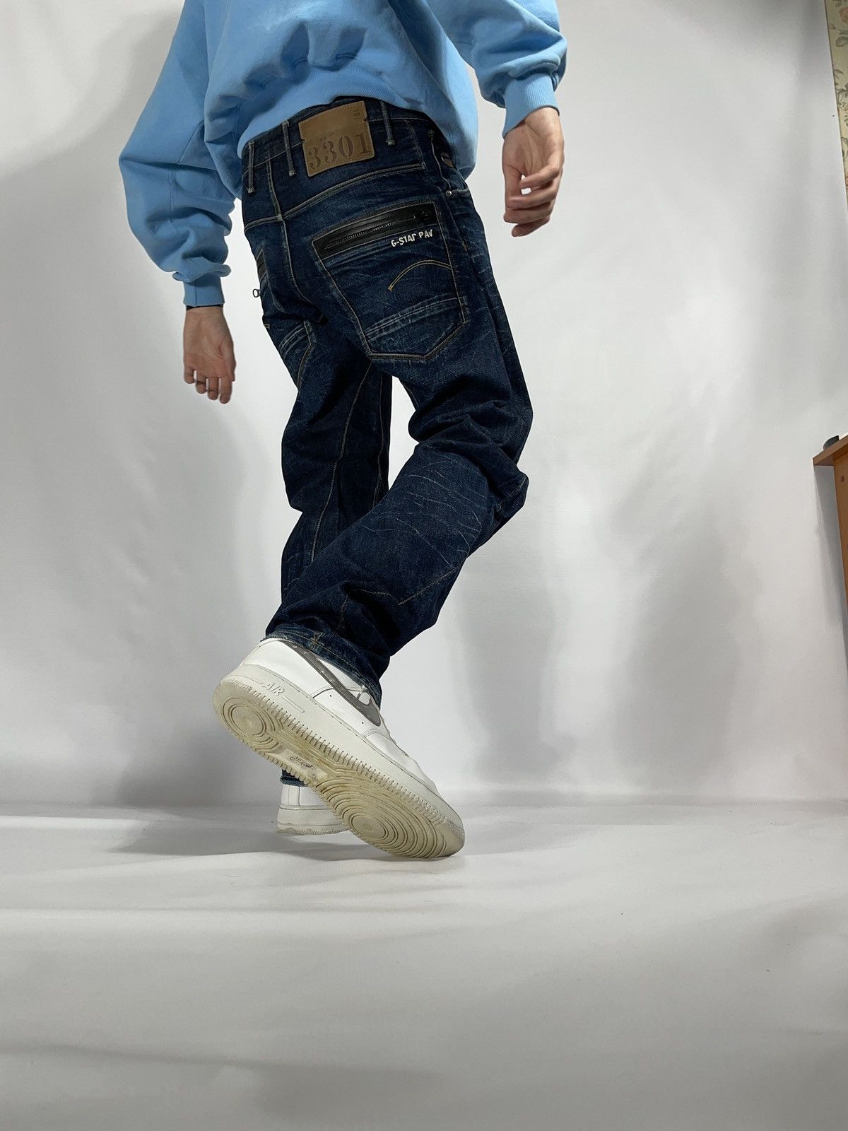 G-Star × Vintage Vintage G-star raw blue denim skinny rap banan leg jeans Size US 33 - 20 Thumbnail