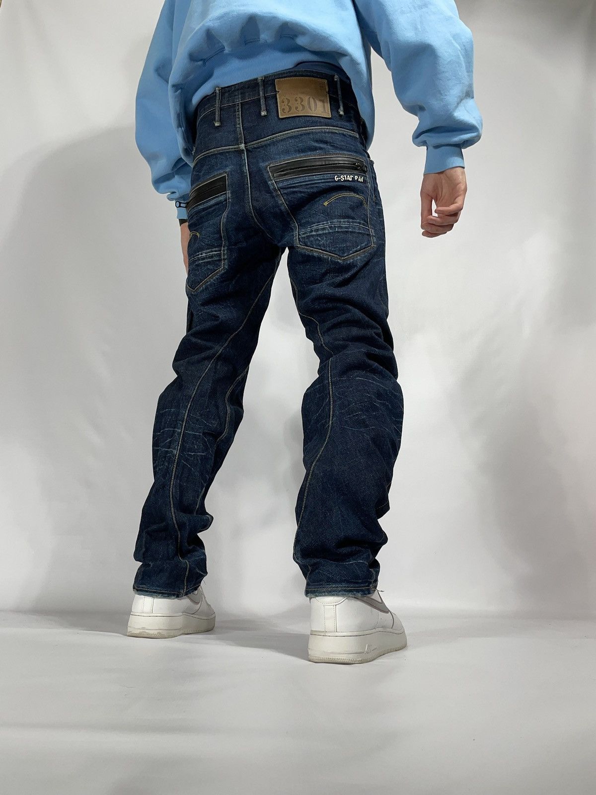 G-Star × Vintage Vintage G-star raw blue denim skinny rap banan leg jeans Size US 33 - 22 Thumbnail