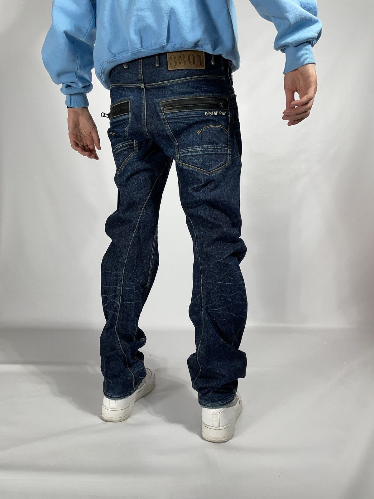 G-Star × Vintage Vintage G-star raw blue denim skinny rap banan leg jeans Size US 33 - 16 Thumbnail