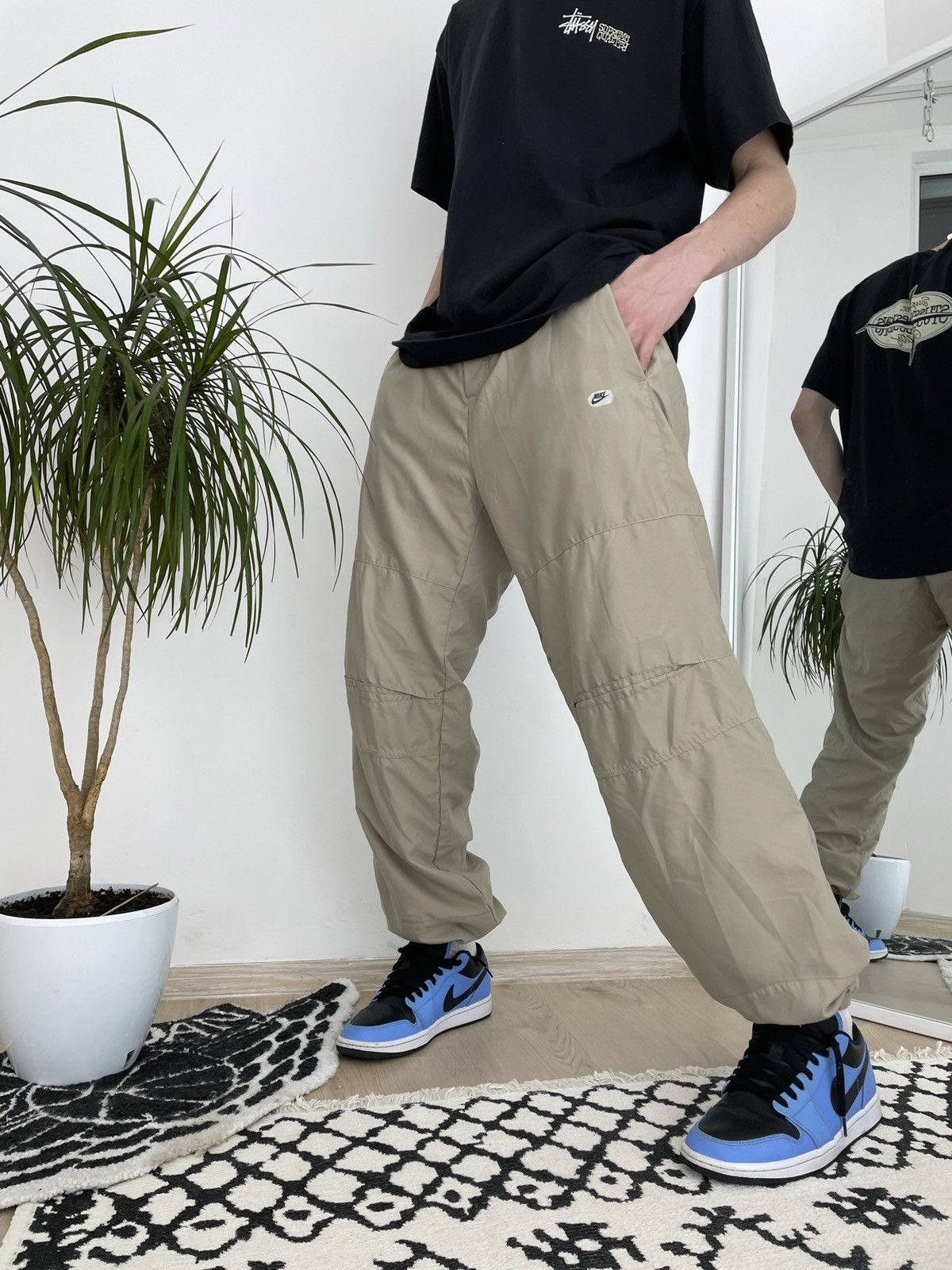 Nike × Vintage Vintage Nike track pants double knee Size US 33 - 1 Thumbnail