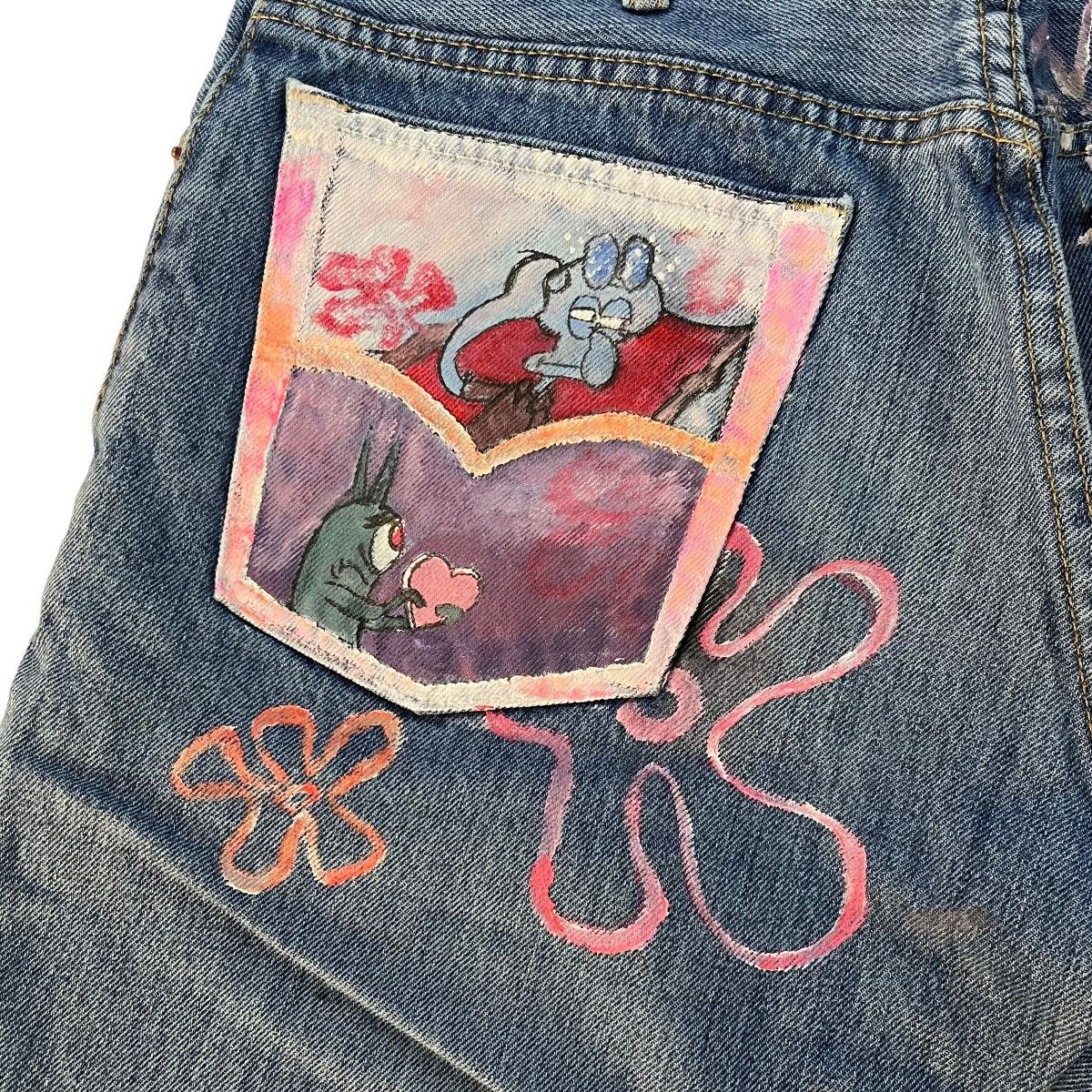 Japanese Brand × Vintage SpongeBob SquarePants Cartoon Painted Levi 517 Denim Jeans Size US 34 / EU 50 - 5 Thumbnail