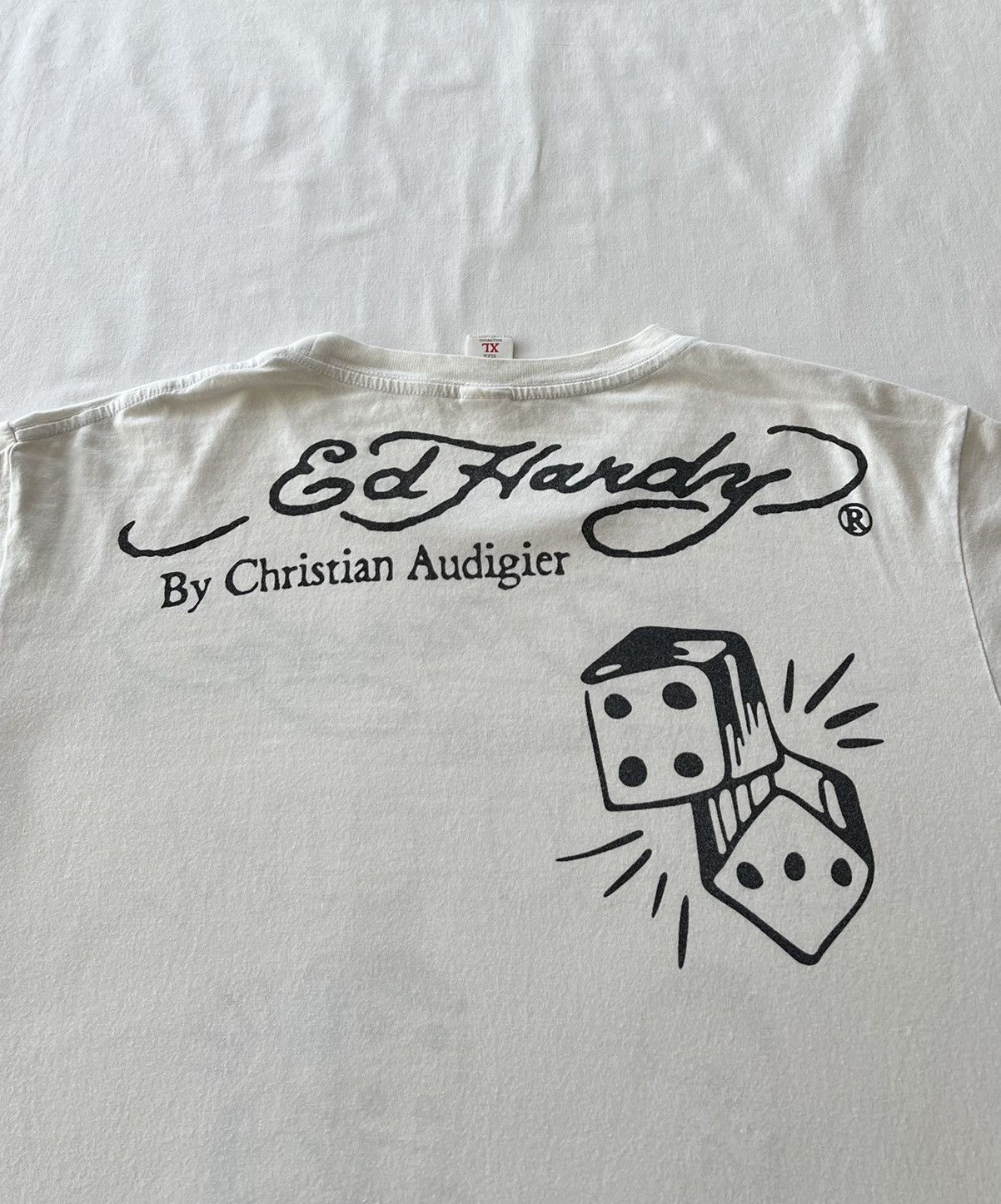 Ed Hardy Ed Hardy Christian Audigier Skull Streetwear White Tee Size US L / EU 52-54 / 3 - 12 Thumbnail