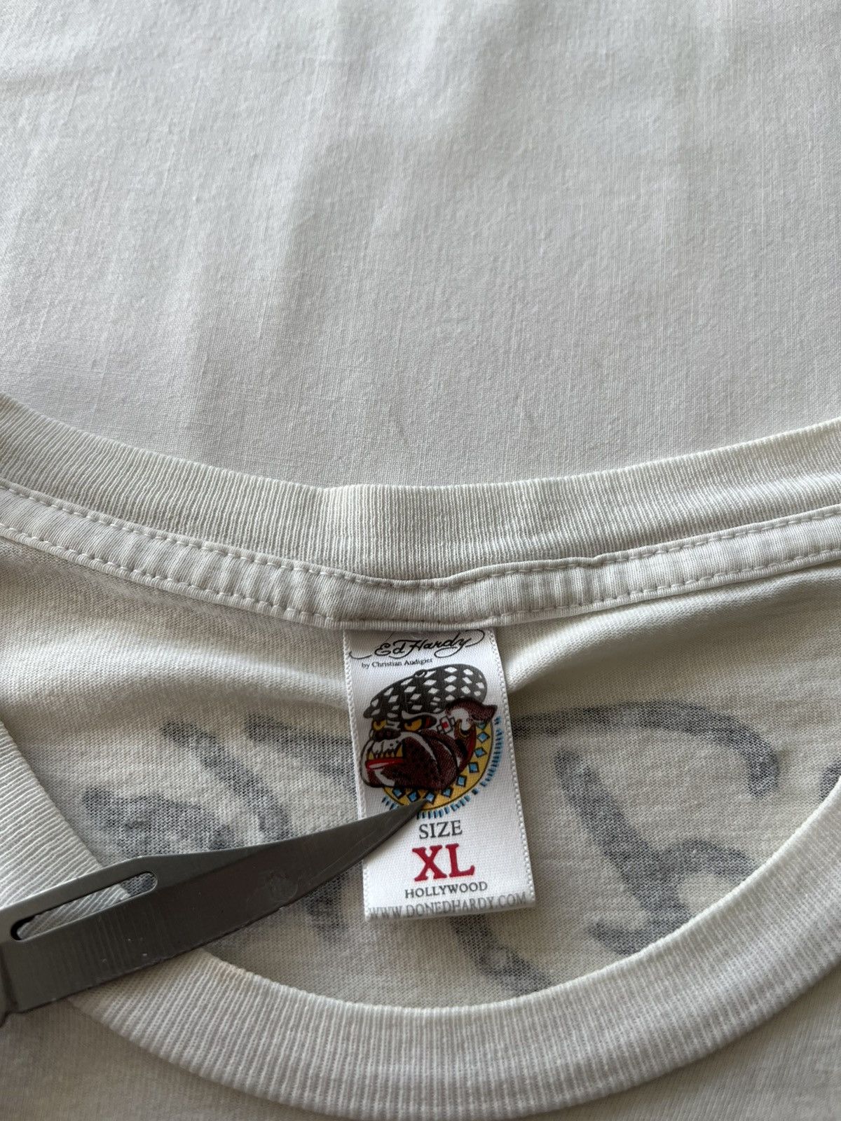 Ed Hardy Ed Hardy Christian Audigier Skull Streetwear White Tee Size US L / EU 52-54 / 3 - 11 Thumbnail