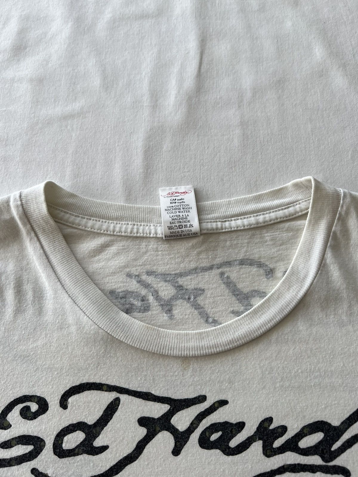 Ed Hardy Ed Hardy Christian Audigier Skull Streetwear White Tee Size US L / EU 52-54 / 3 - 10 Thumbnail