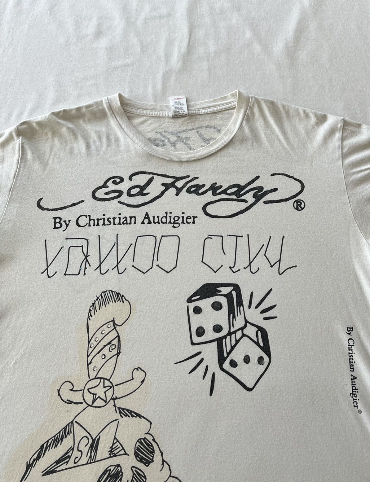 Ed Hardy Ed Hardy Christian Audigier Skull Streetwear White Tee Size US L / EU 52-54 / 3 - 4 Thumbnail