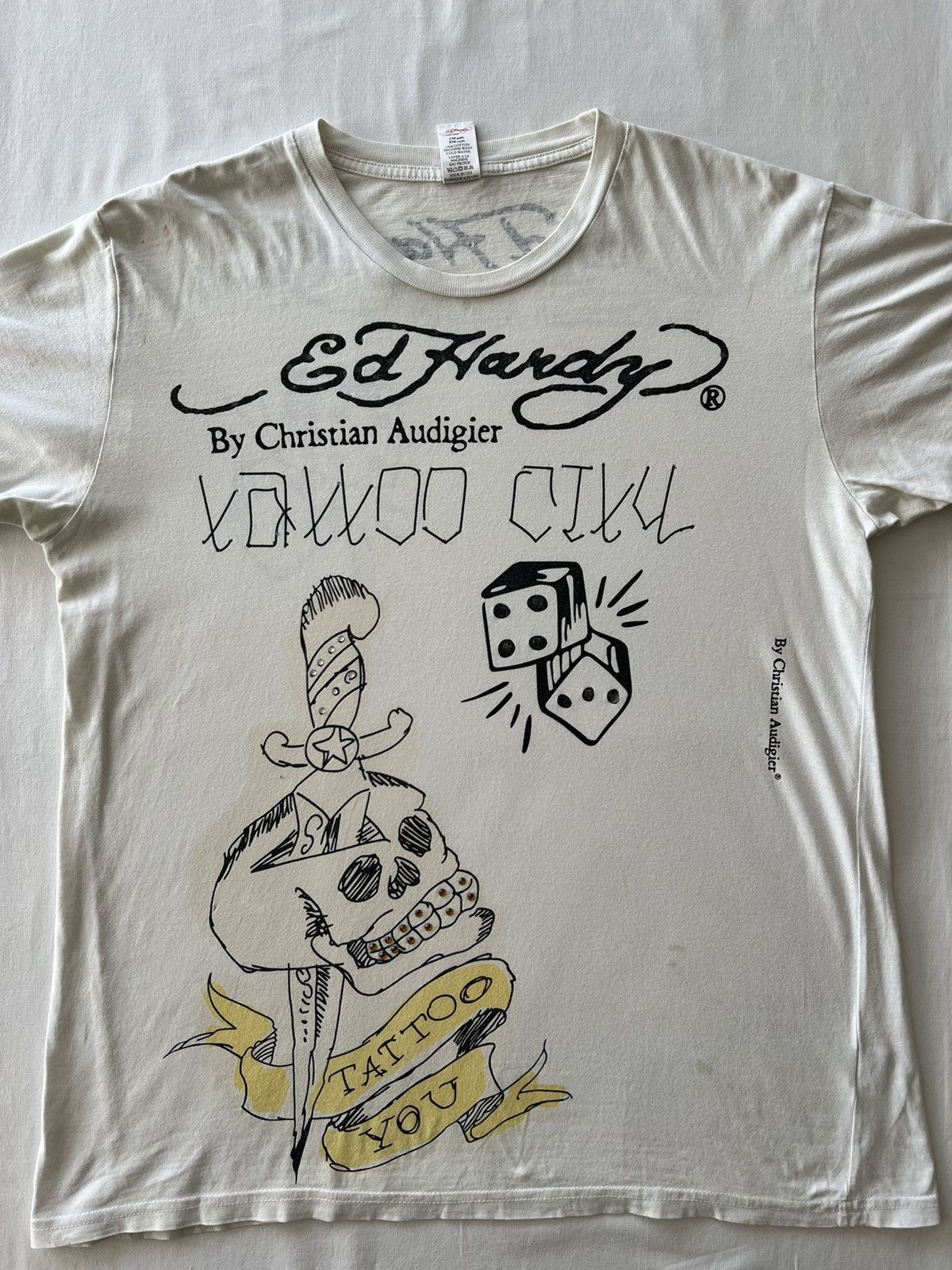 Ed Hardy Ed Hardy Christian Audigier Skull Streetwear White Tee Size US L / EU 52-54 / 3 - 3 Thumbnail