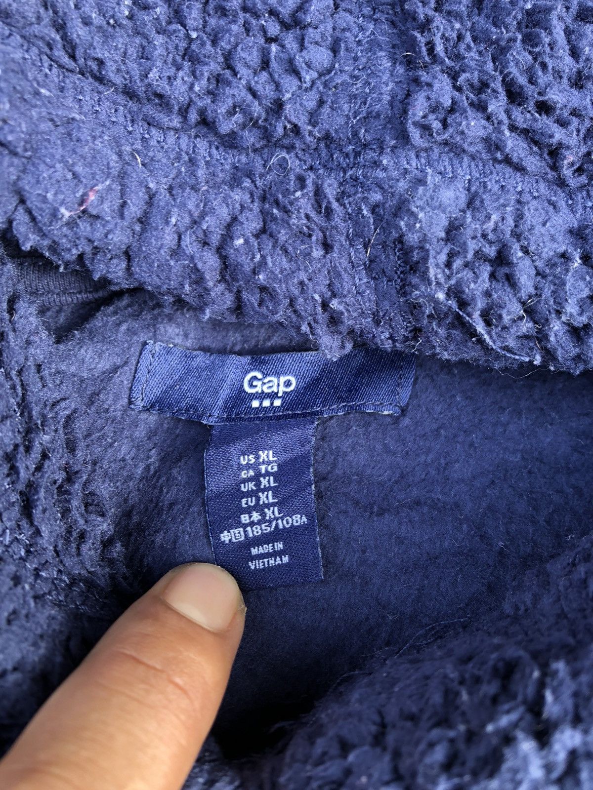 Gap × Vintage Gap Patchwork Big Logo Fleece Sweater Size US XL / EU 56 / 4 - 4 Thumbnail