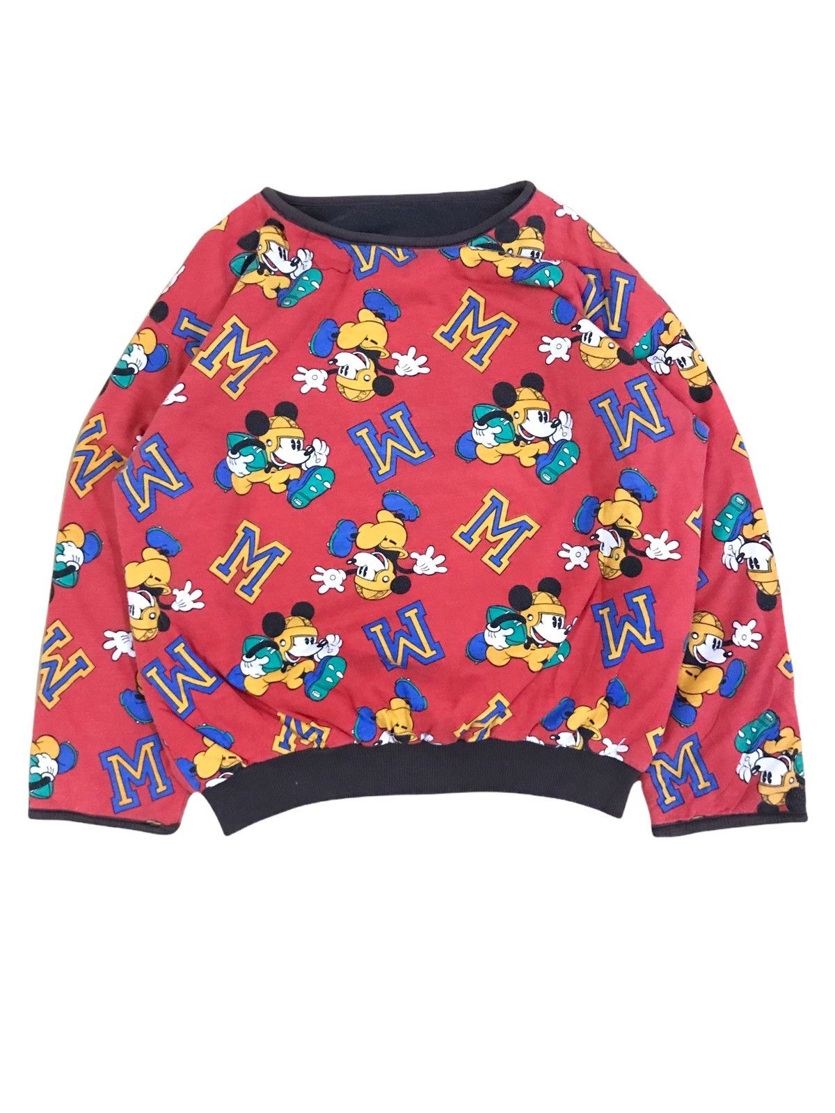 Vintage 90s Mickey Mouse Rugby Reversible Sweatshirt