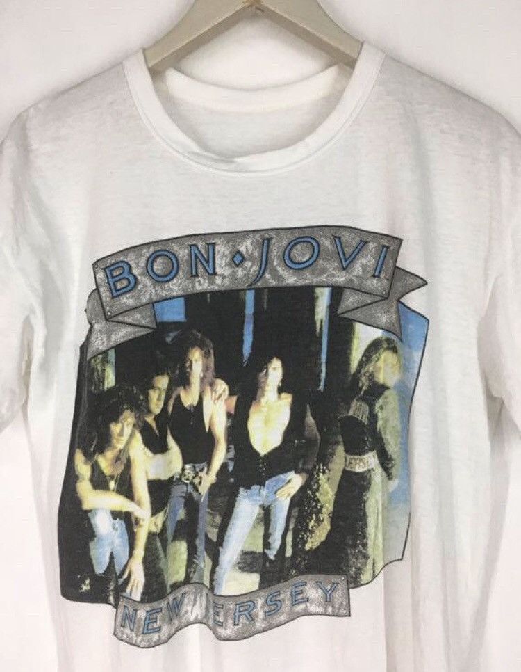 Band Tees Vintage 80s Bonjovi Rock band The Brotherhood On Tour 1989 Size US M / EU 48-50 / 2 - 4 Thumbnail
