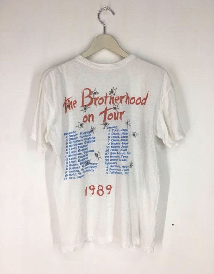 Band Tees Vintage 80s Bonjovi Rock band The Brotherhood On Tour 1989 Size US M / EU 48-50 / 2 - 2 Thumbnail