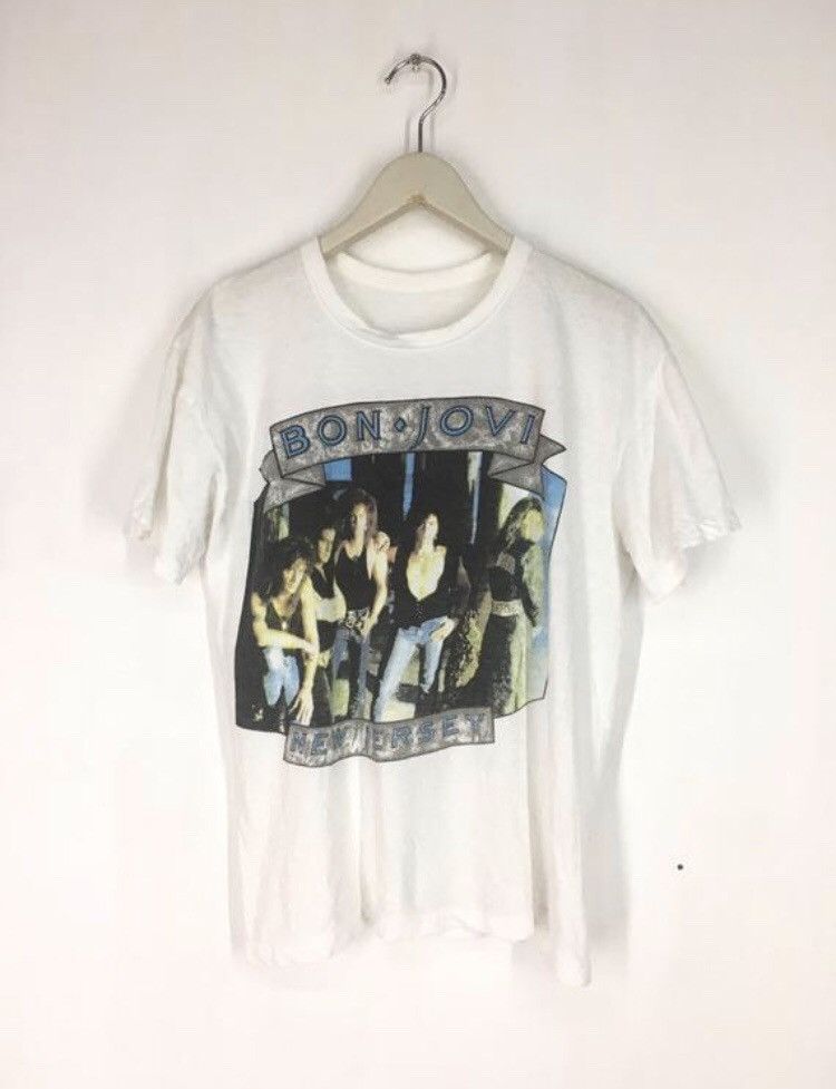 Band Tees Vintage 80s Bonjovi Rock band The Brotherhood On Tour 1989 Size US M / EU 48-50 / 2 - 1 Thumbnail