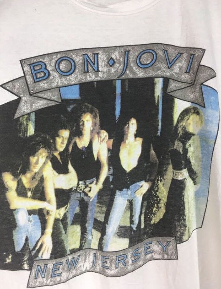 Band Tees Vintage 80s Bonjovi Rock band The Brotherhood On Tour 1989 Size US M / EU 48-50 / 2 - 3 Thumbnail