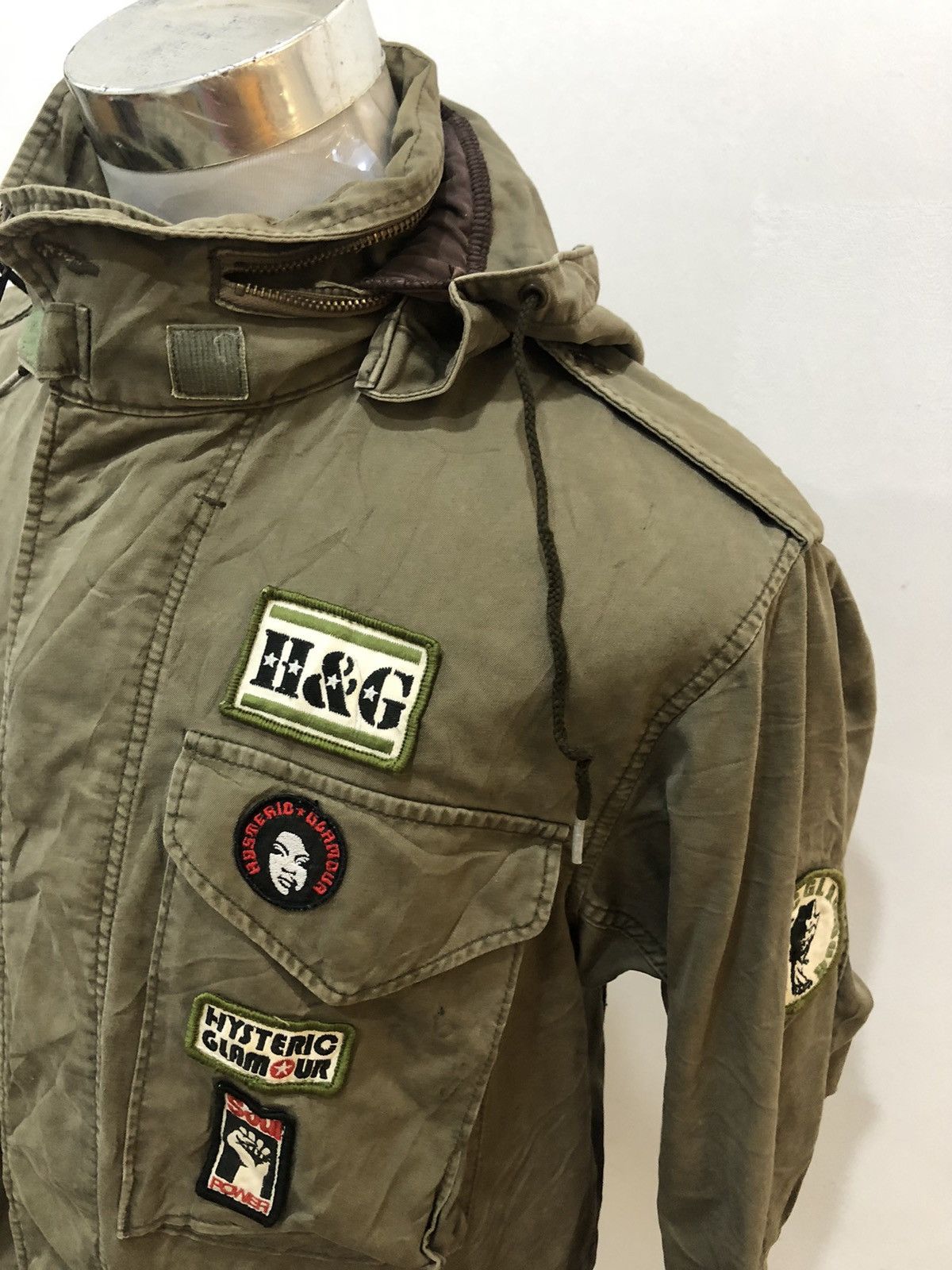 Hysteric Glamour Vintage Hysteric Glamour Army Punk Parka Jacket Patchwork Size US L / EU 52-54 / 3 - 22 Thumbnail
