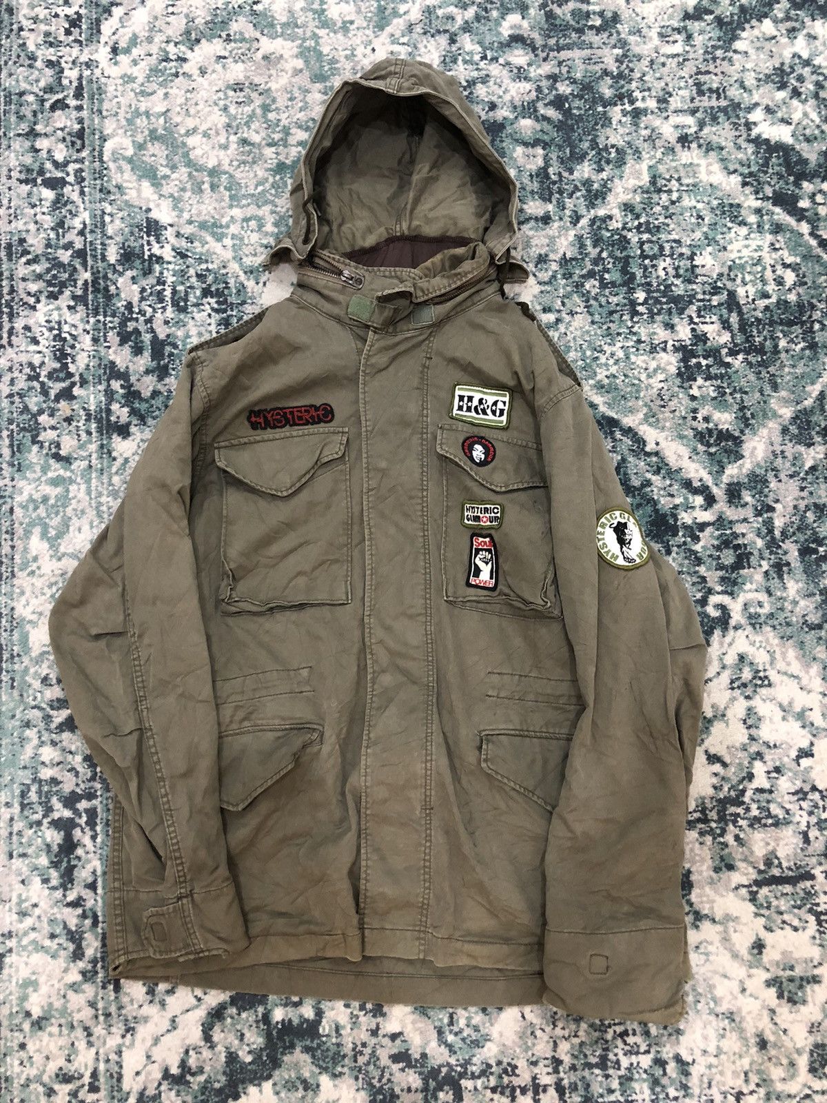Hysteric Glamour Vintage Hysteric Glamour Army Punk Parka Jacket Patchwork Size US L / EU 52-54 / 3 - 16 Thumbnail