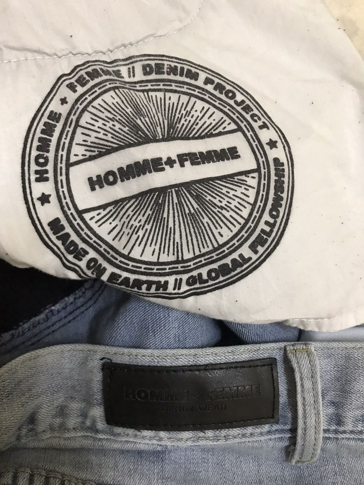 Homme + Femme La ⚡️Vintage Homme + femme trademark denim two tone jeans Size US 42 / EU 58 - 8 Thumbnail