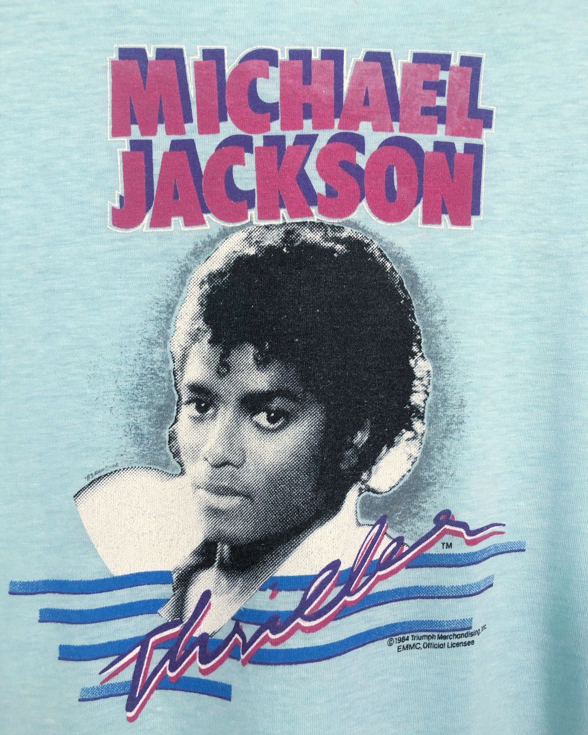 Band Tees × Michael Jackson × Vintage Rare Vintage 1984 Michael Jackson Thriller Cropped Tee Size M / US 6-8 / IT 42-44 - 3 Thumbnail