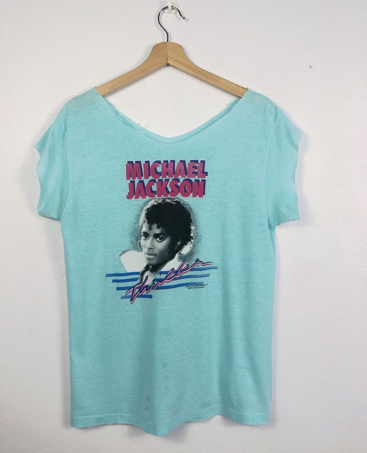 Rare Vintage 1984 Michael Jackson Thriller Cropped Tee