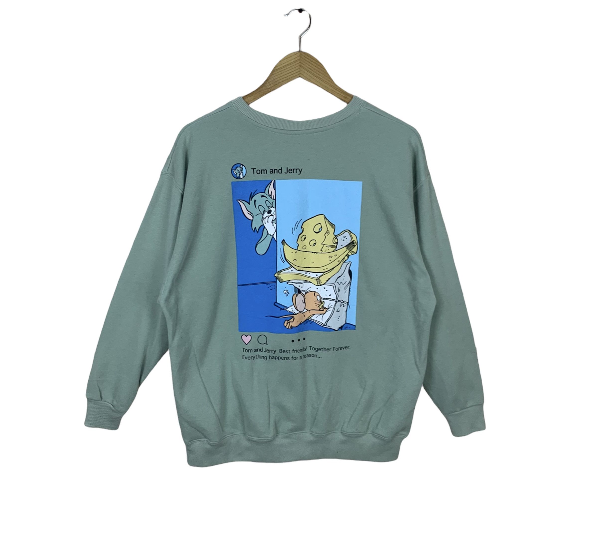 Cartoon Network Vintage Tom And Jerry Sweatshirt Big Print Logo Size US M / EU 48-50 / 2 - 1 Thumbnail