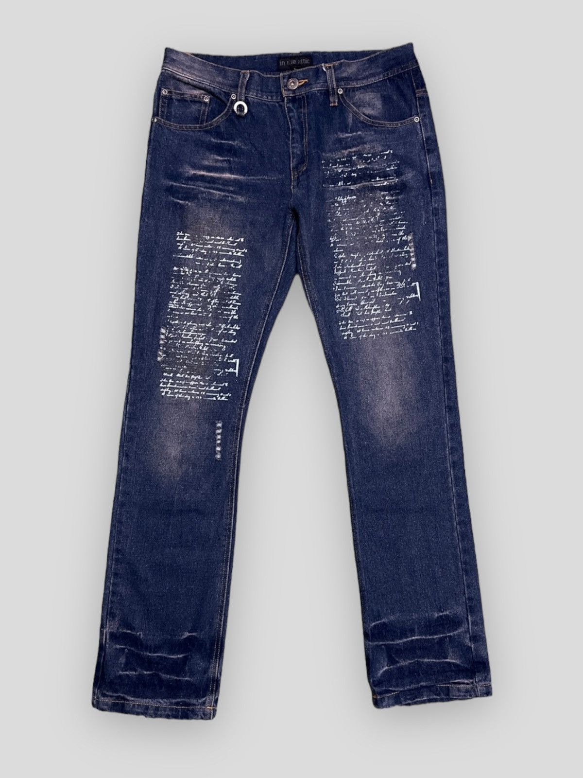 image of 20471120 x Vintage Send Offer90S Japan Designer In The Attic Poem Denim Jeans, Men's (Size 32)