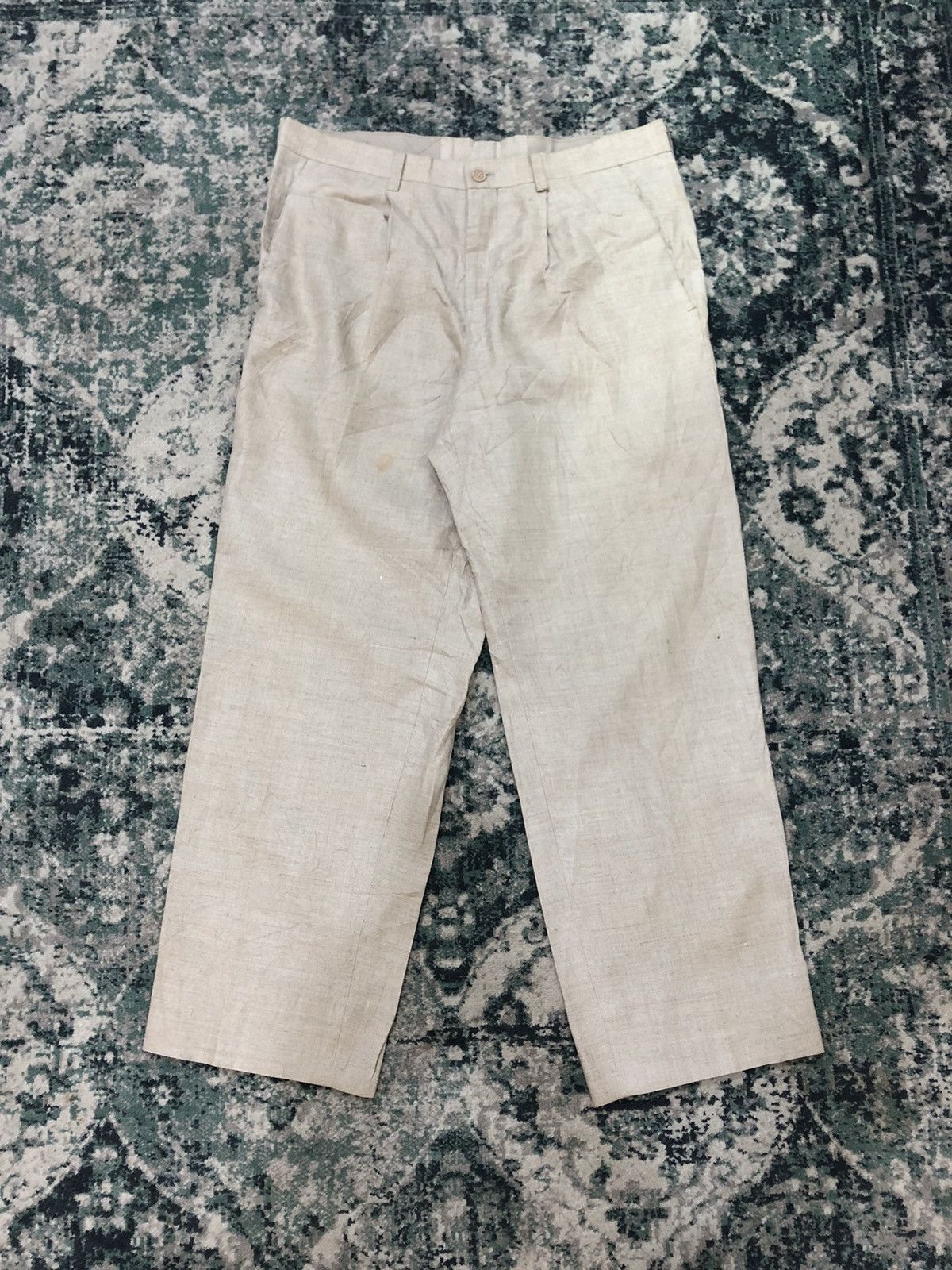 Issey Miyake Vintage 80’s Issey Miyake Men 100% Hemp Casual Pants Size US 34 / EU 50 - 2 Thumbnail