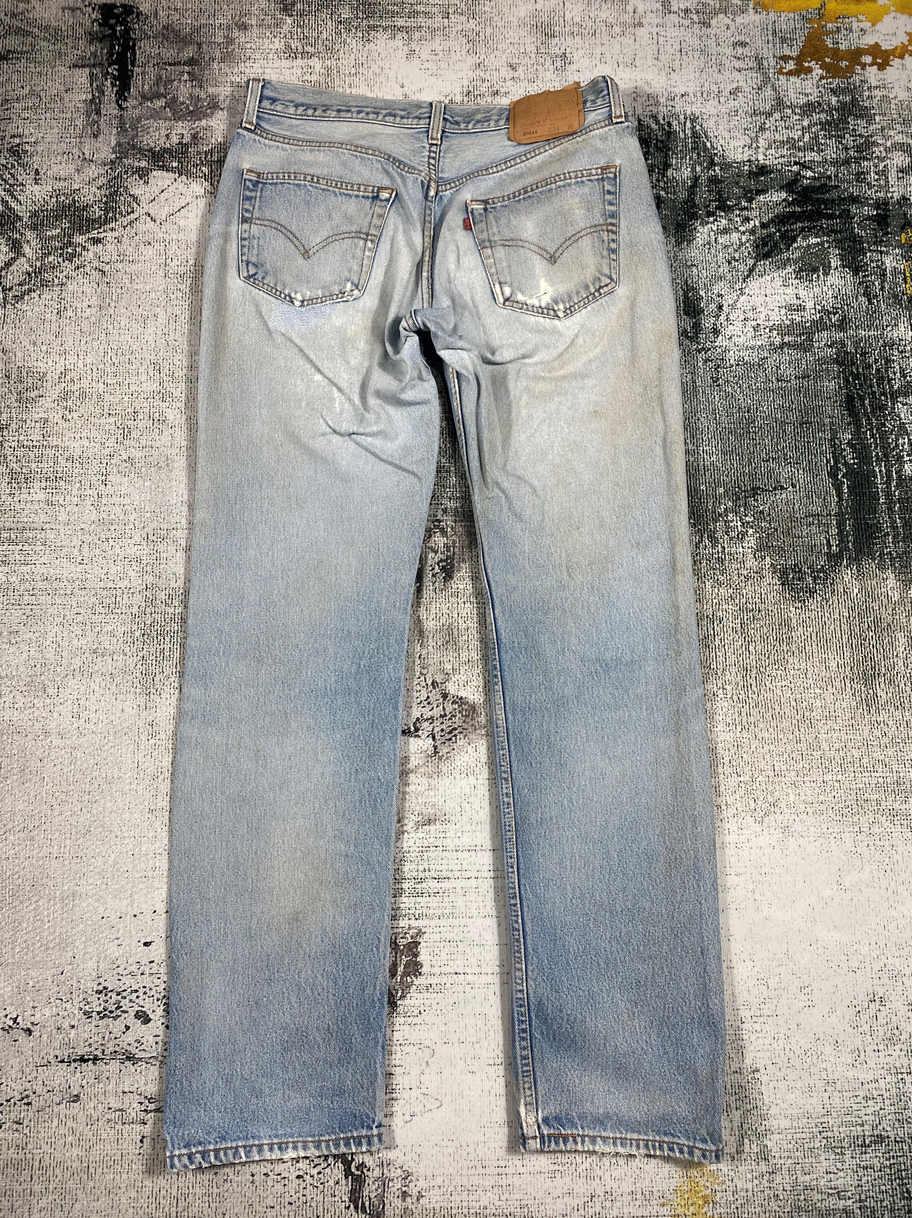 Levi's Vintage Clothing RARE🔥Vintage Levis 501xx USA Distressed Kurt Kobain Size US 31 - 2 Thumbnail