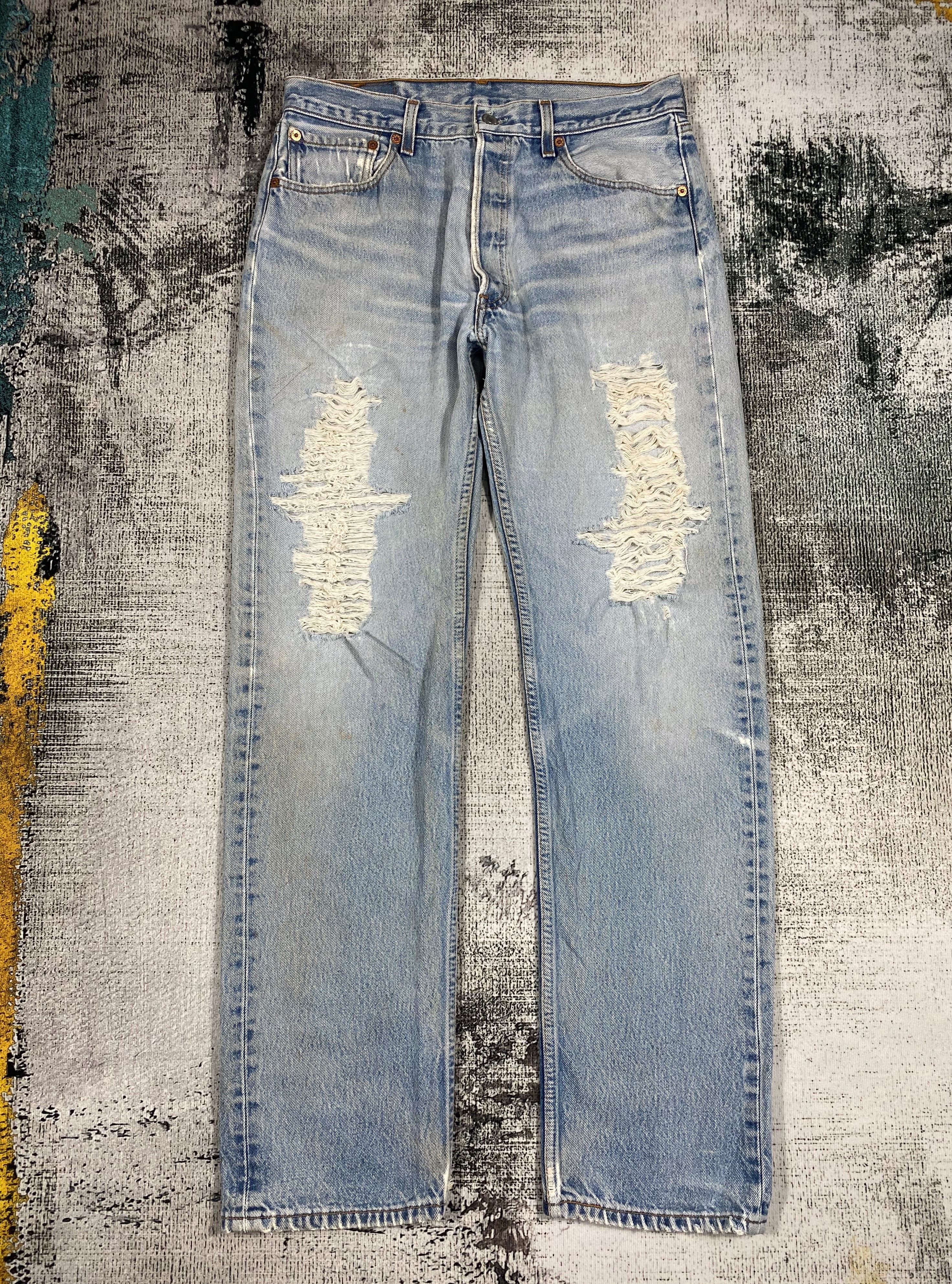Levi's Vintage Clothing RARE🔥Vintage Levis 501xx USA Distressed Kurt Kobain Size US 31 - 1 Thumbnail