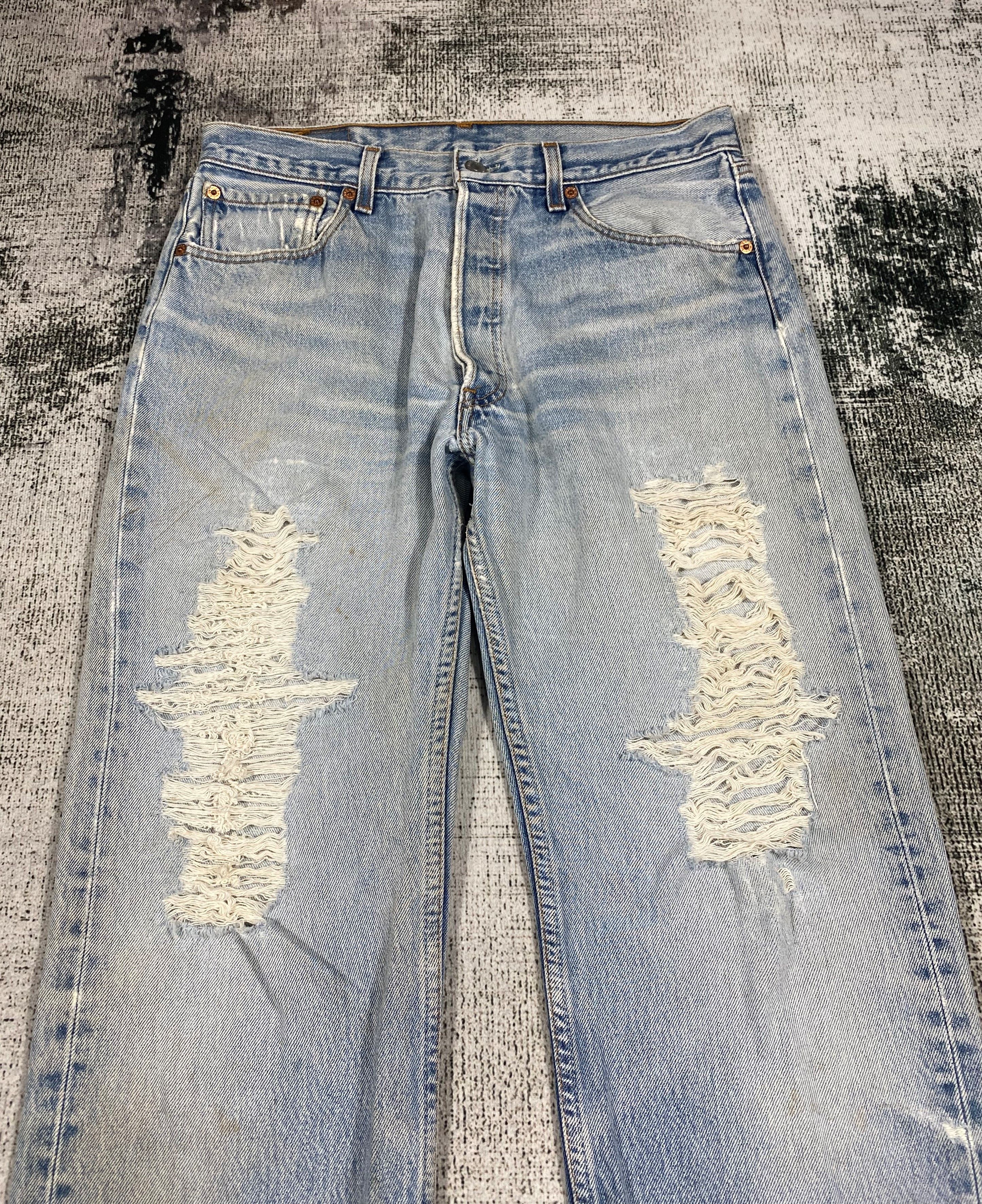 Levi's Vintage Clothing RARE🔥Vintage Levis 501xx USA Distressed Kurt Kobain Size US 31 - 3 Thumbnail