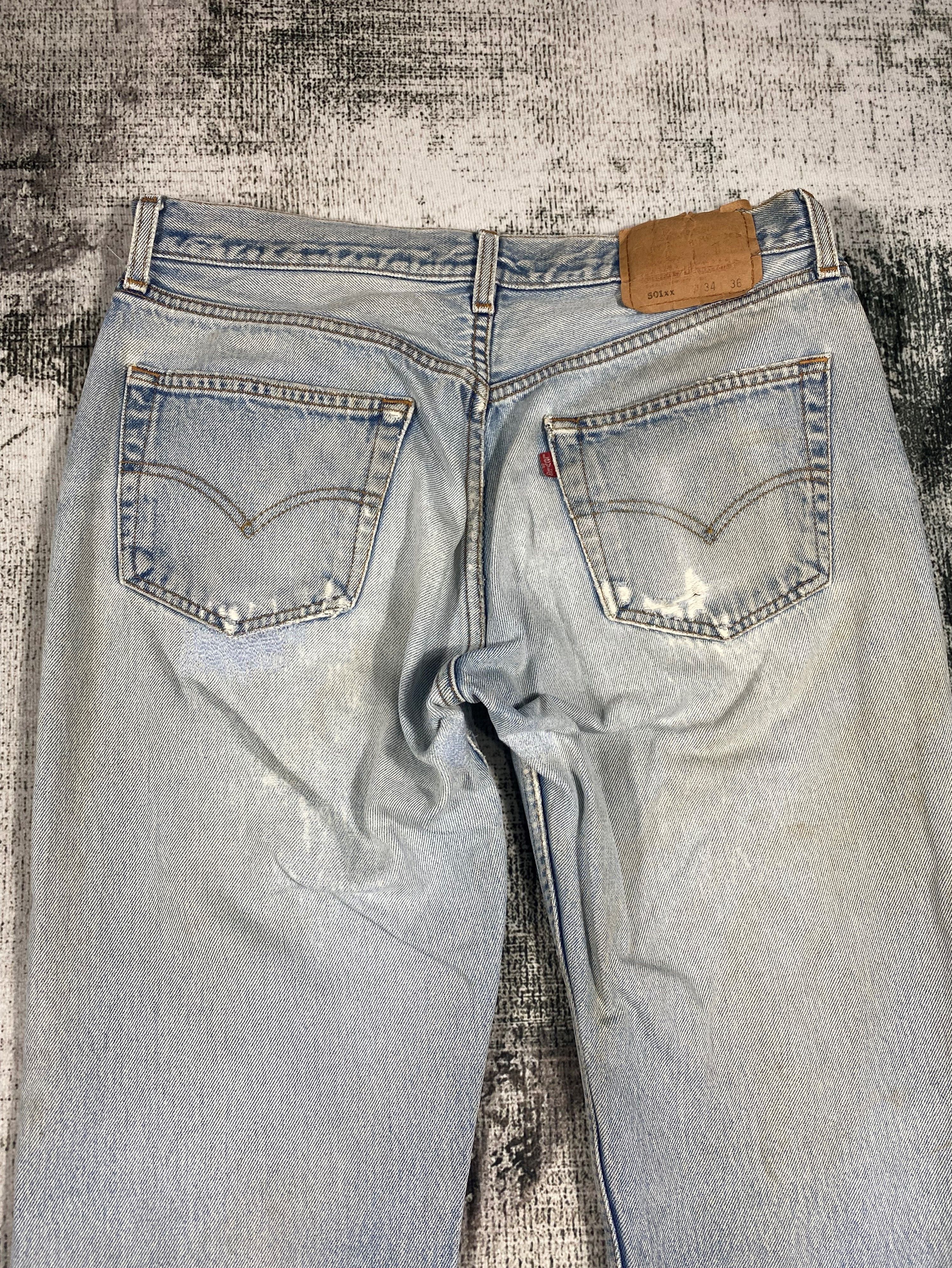 Levi's Vintage Clothing RARE🔥Vintage Levis 501xx USA Distressed Kurt Kobain Size US 31 - 11 Thumbnail
