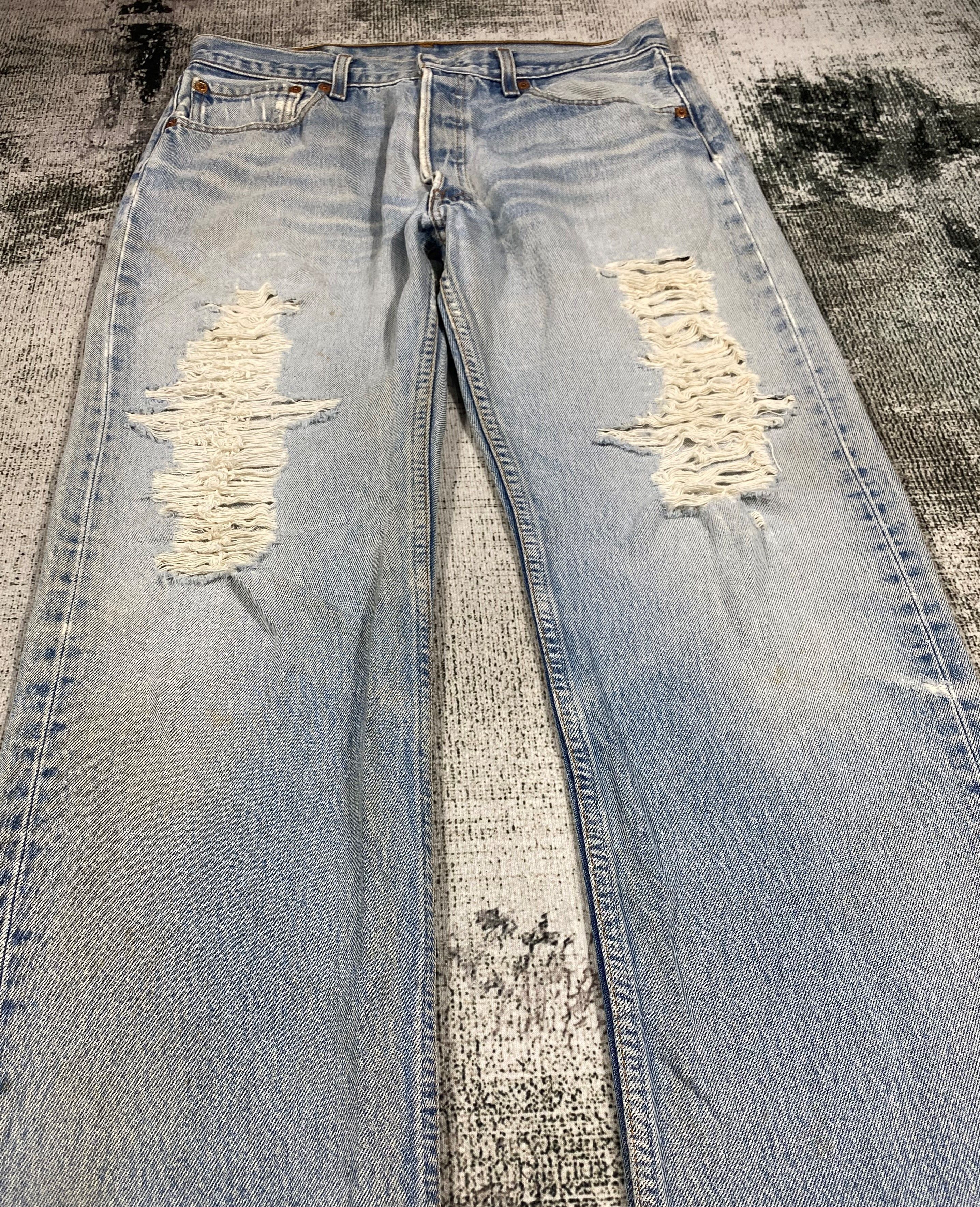Levi's Vintage Clothing RARE🔥Vintage Levis 501xx USA Distressed Kurt Kobain Size US 31 - 6 Thumbnail