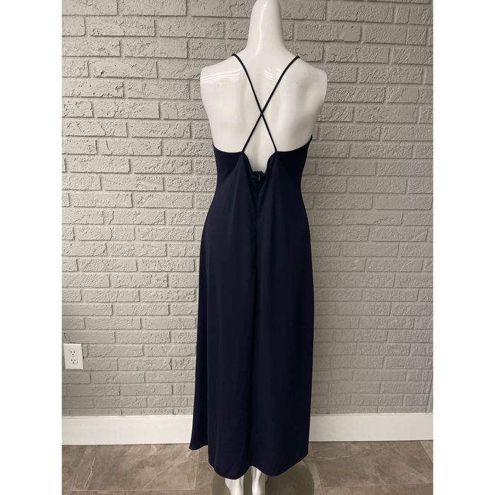 Other J.R. Nites Petites by Caliendo Navy Maxi Dress With Flower | Grailed