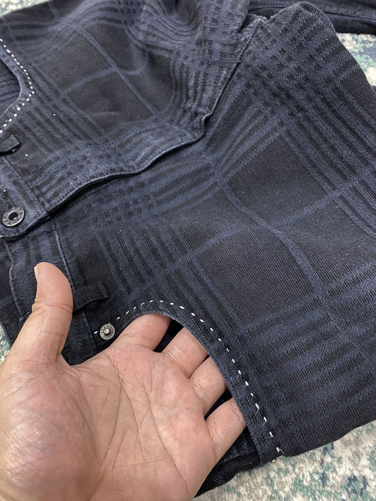 Japanese Brand PPFM Sashiko & Boro Distressed Cut Denim Jeans Size US 33 - 10 Thumbnail