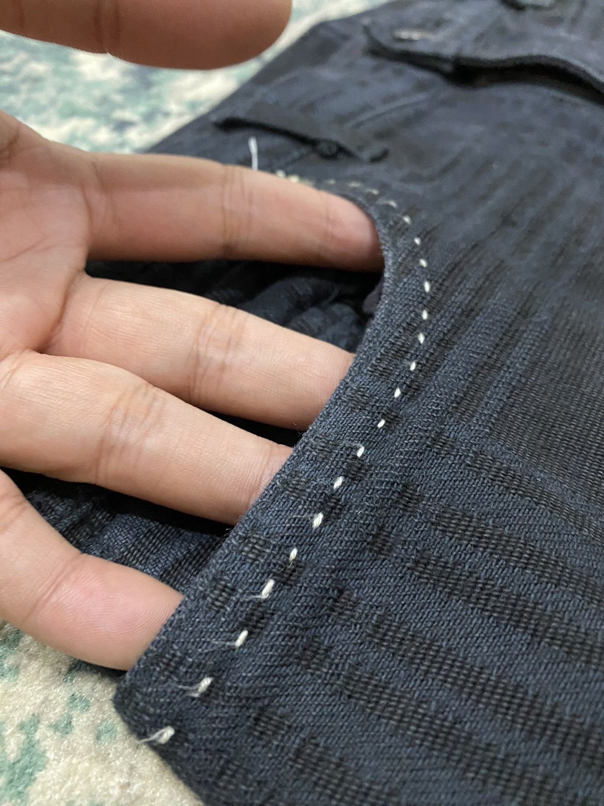 Japanese Brand PPFM Sashiko & Boro Distressed Cut Denim Jeans Size US 33 - 7 Thumbnail