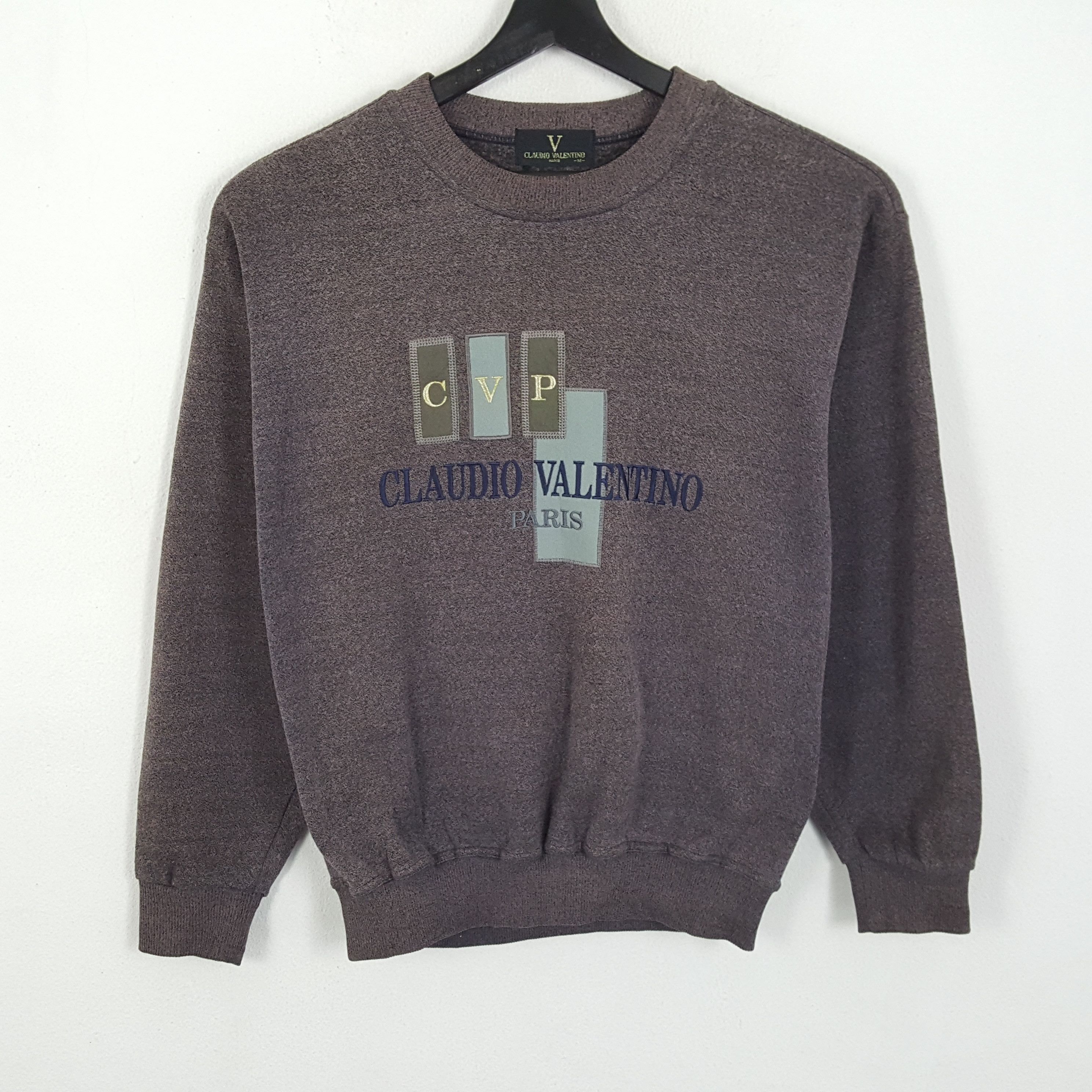 CLAUDIO VALENTINO Paris Embroidery Design Vintage Sweatshirt