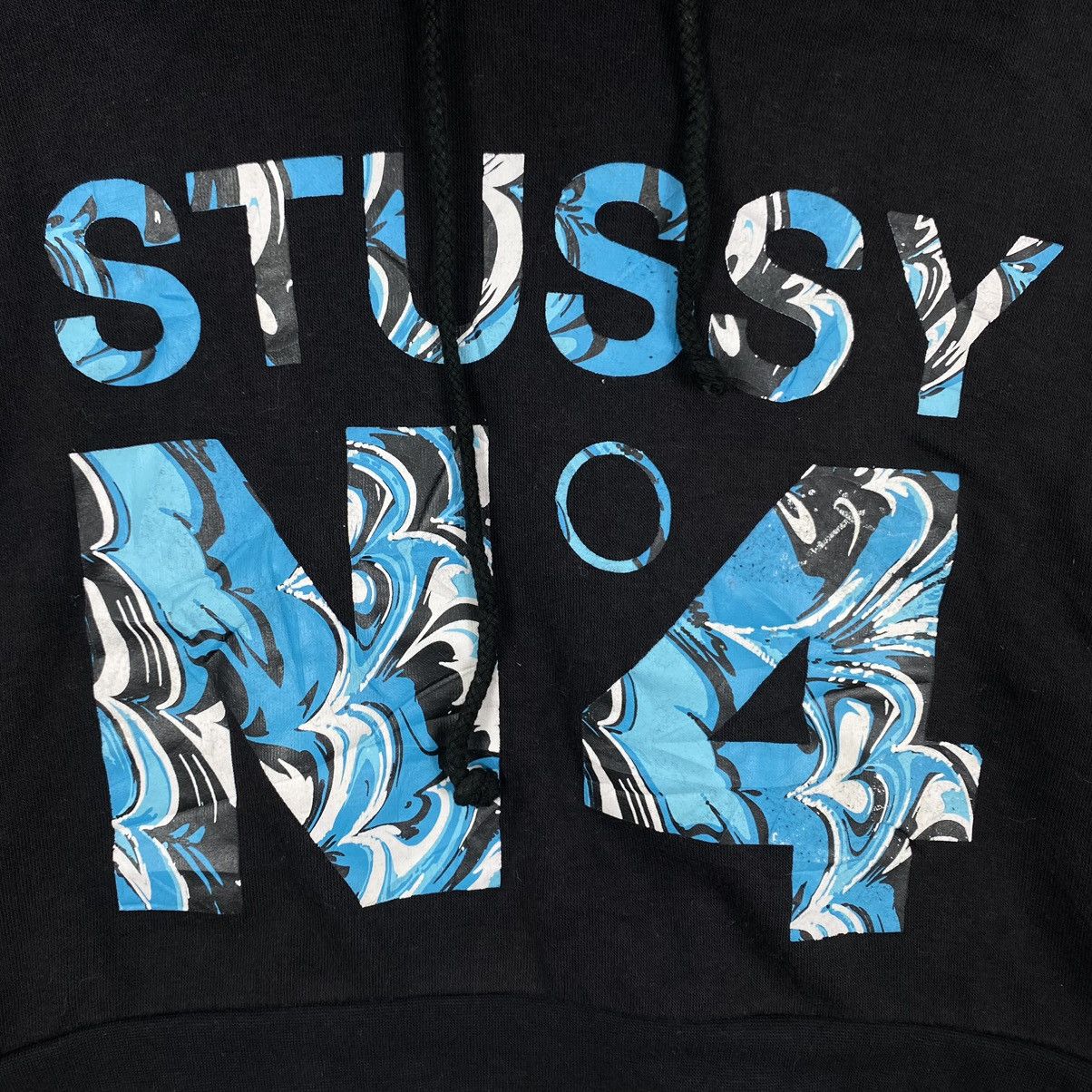 Stussy Vintage 90s STÜSSY N’4 Navy Crop Top Hoodie Size M / US 6-8 / IT 42-44 - 3 Thumbnail