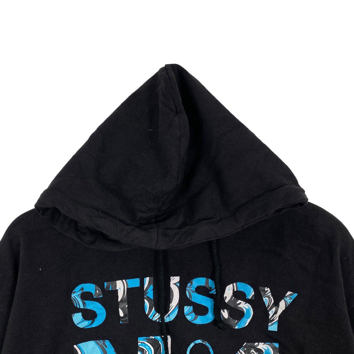Stussy Vintage 90s STÜSSY N’4 Navy Crop Top Hoodie Size M / US 6-8 / IT 42-44 - 2 Thumbnail