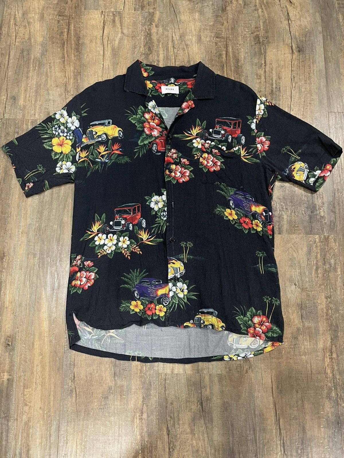 Rhude RARE Rhude Hot Rod Hawaiian Girl Logo Button Up Shirt Cars Size US M / EU 48-50 / 2 - 2 Thumbnail