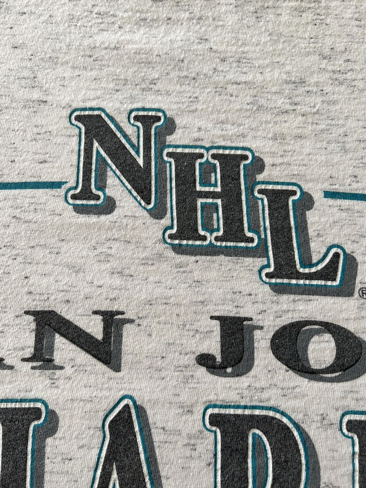 NHL × Vintage Vintage 1992 San Jose Sharks NHL Hockey Gray Tee Size US XL / EU 56 / 4 - 8 Thumbnail